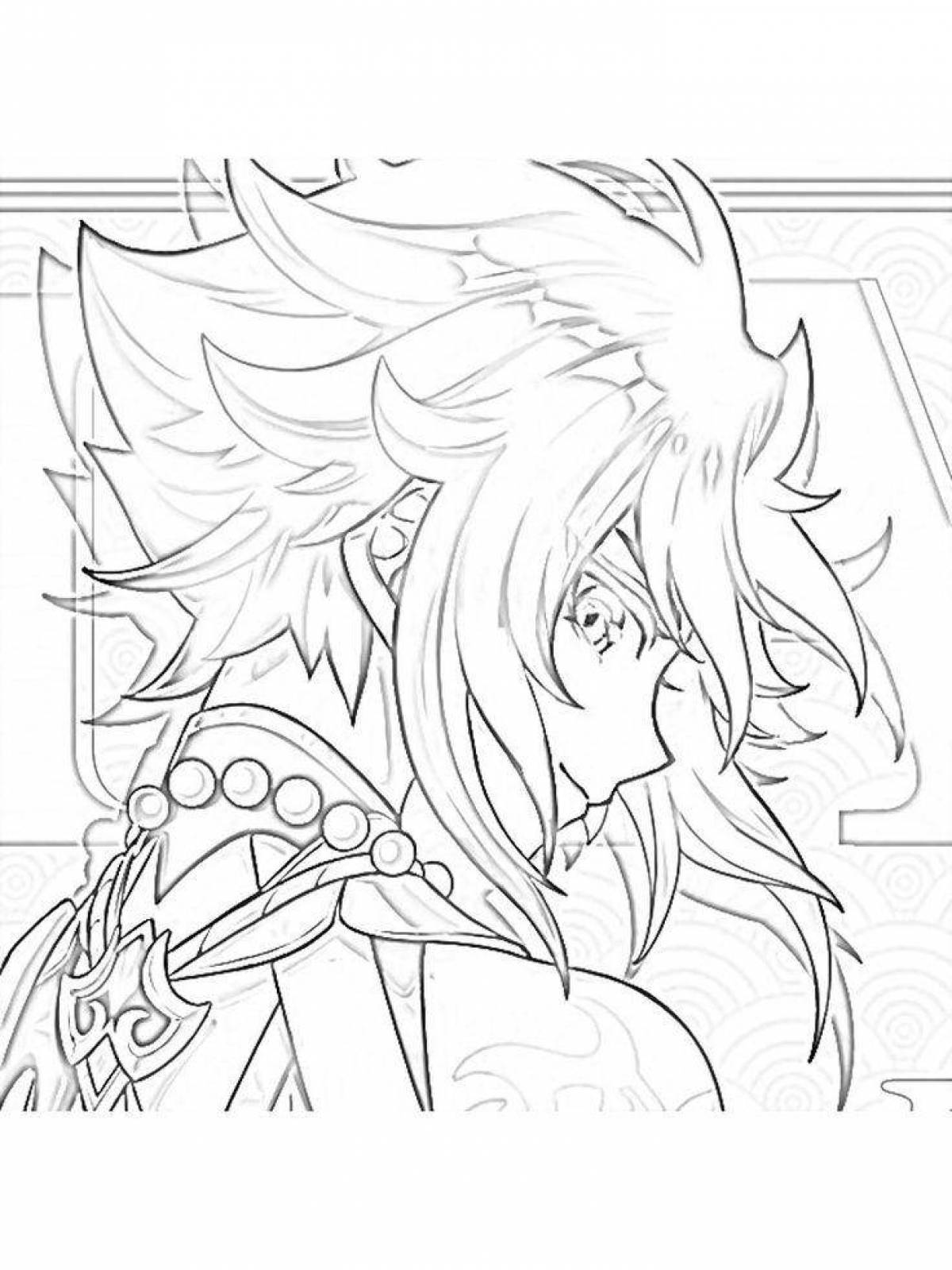 Анимированная раскраска геншин кли