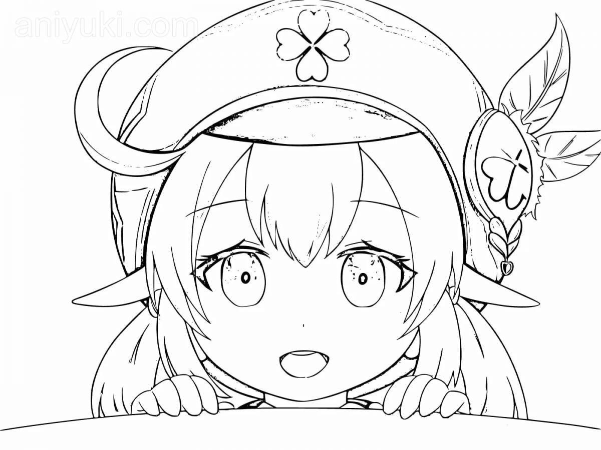 Раскраска светящийся геншин кли