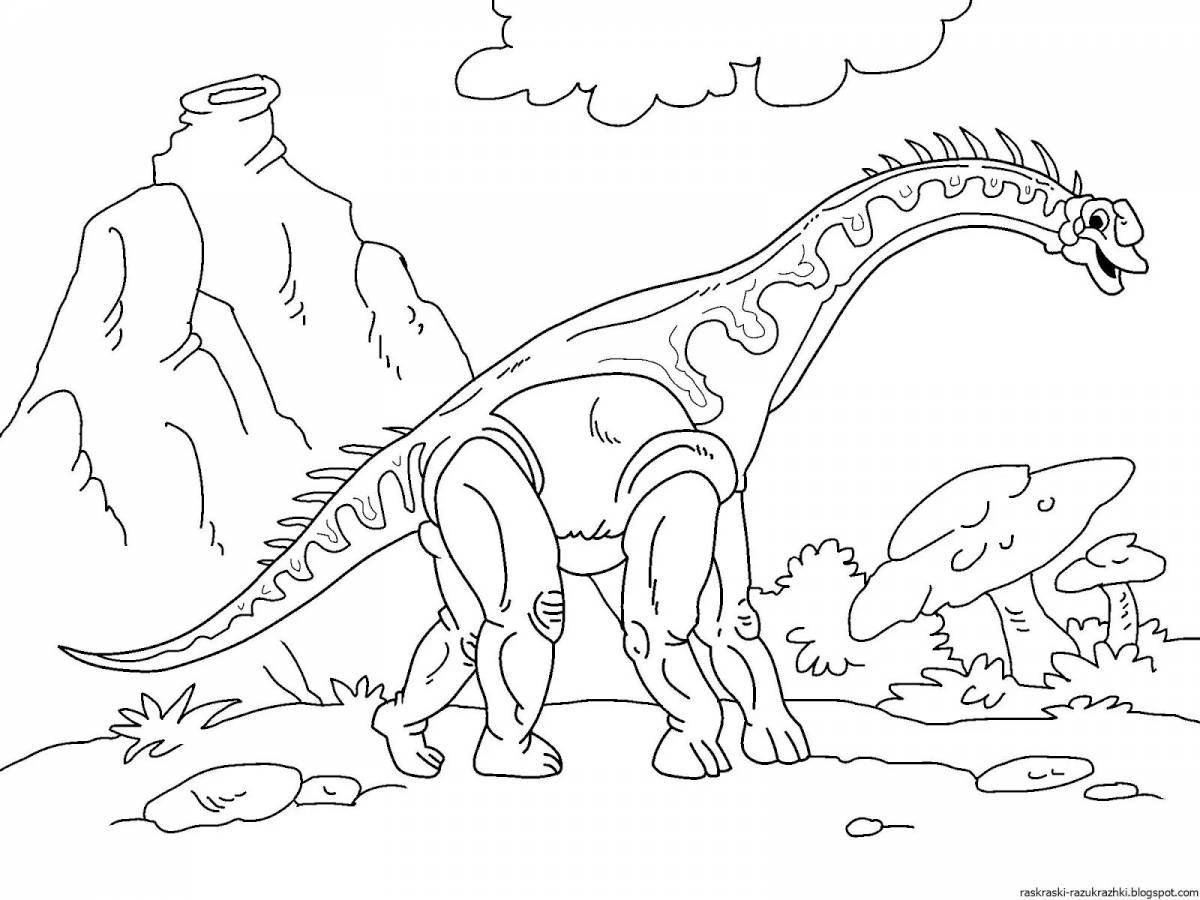 Dinosaur coloring pages with crazy colors for 6-7 year olds