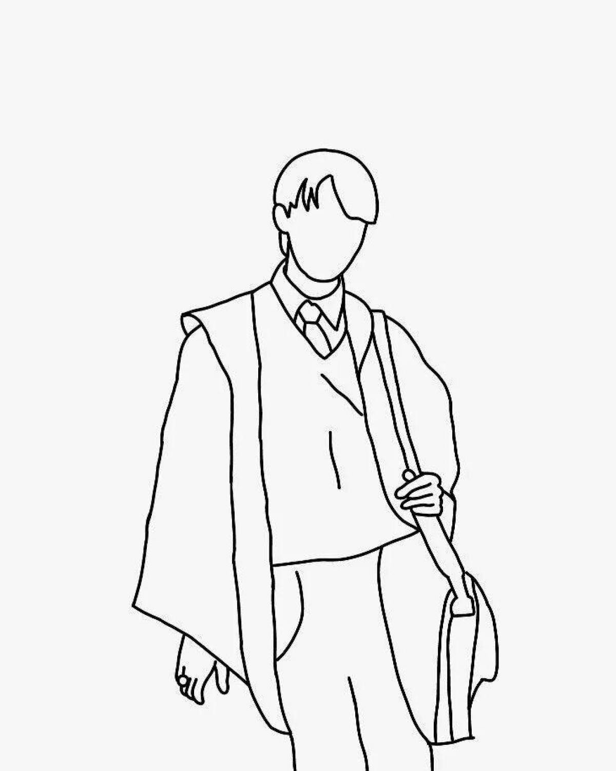 Draco malfoy holiday coloring page