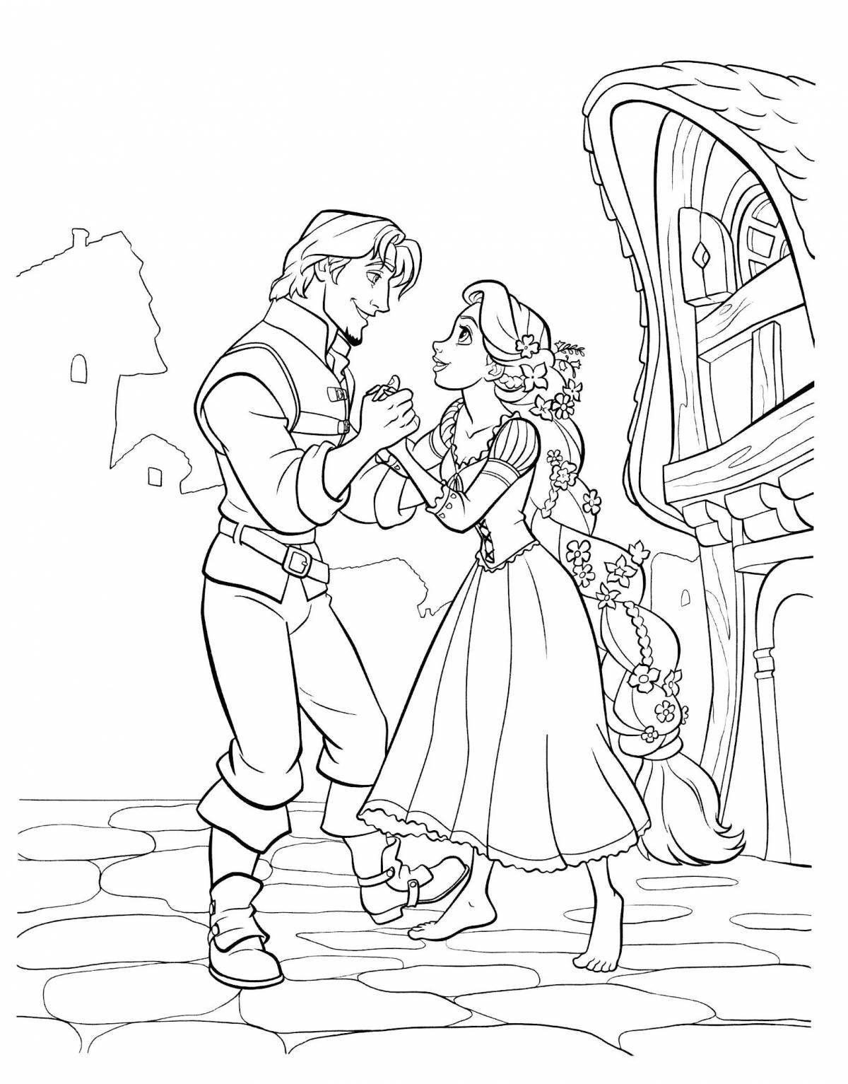 Amazing rapunzel coloring book for kids