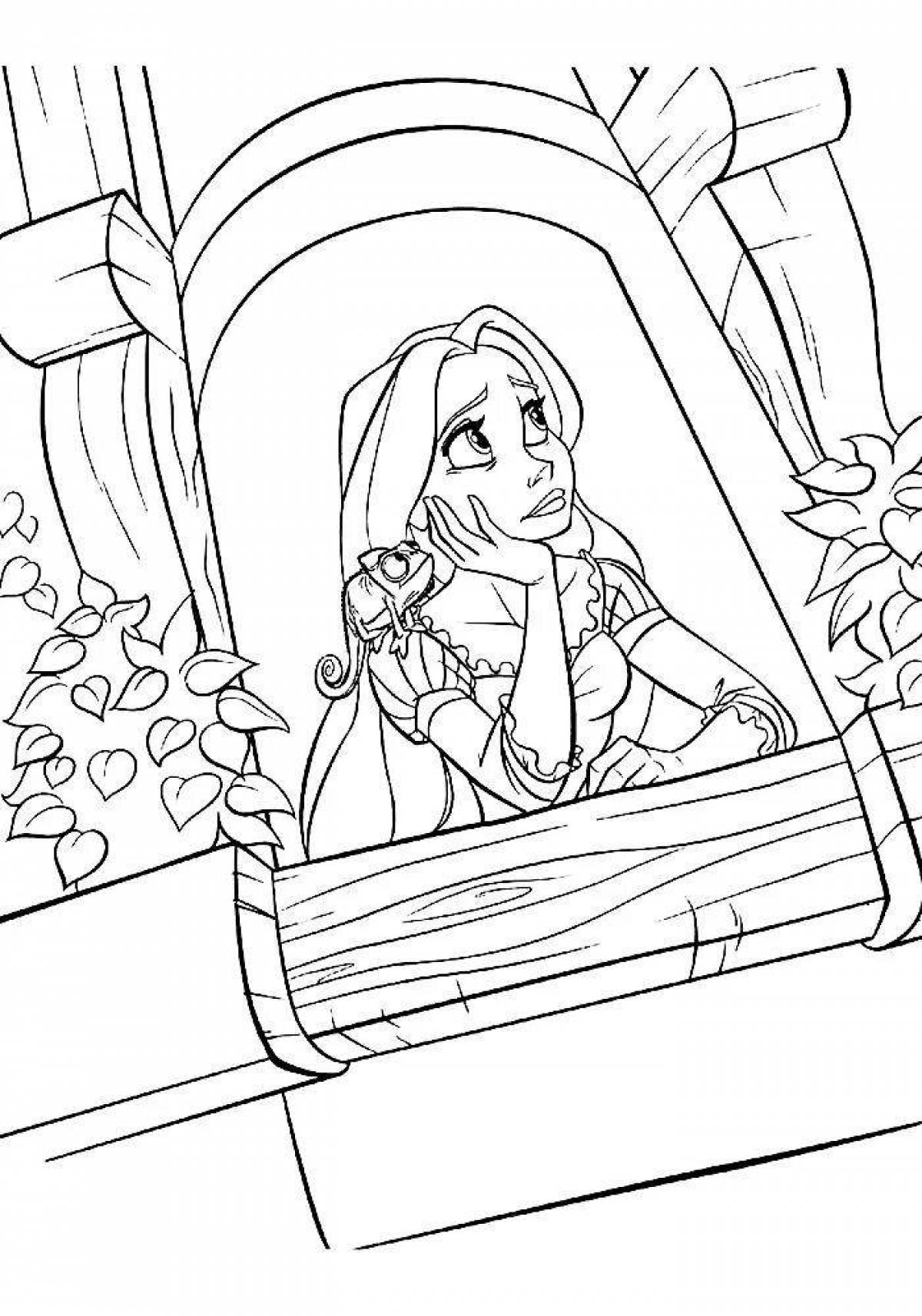 Rapunzel shining coloring book for kids