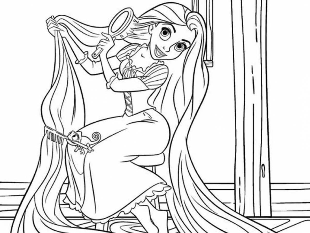 Rapunzel bright coloring for kids