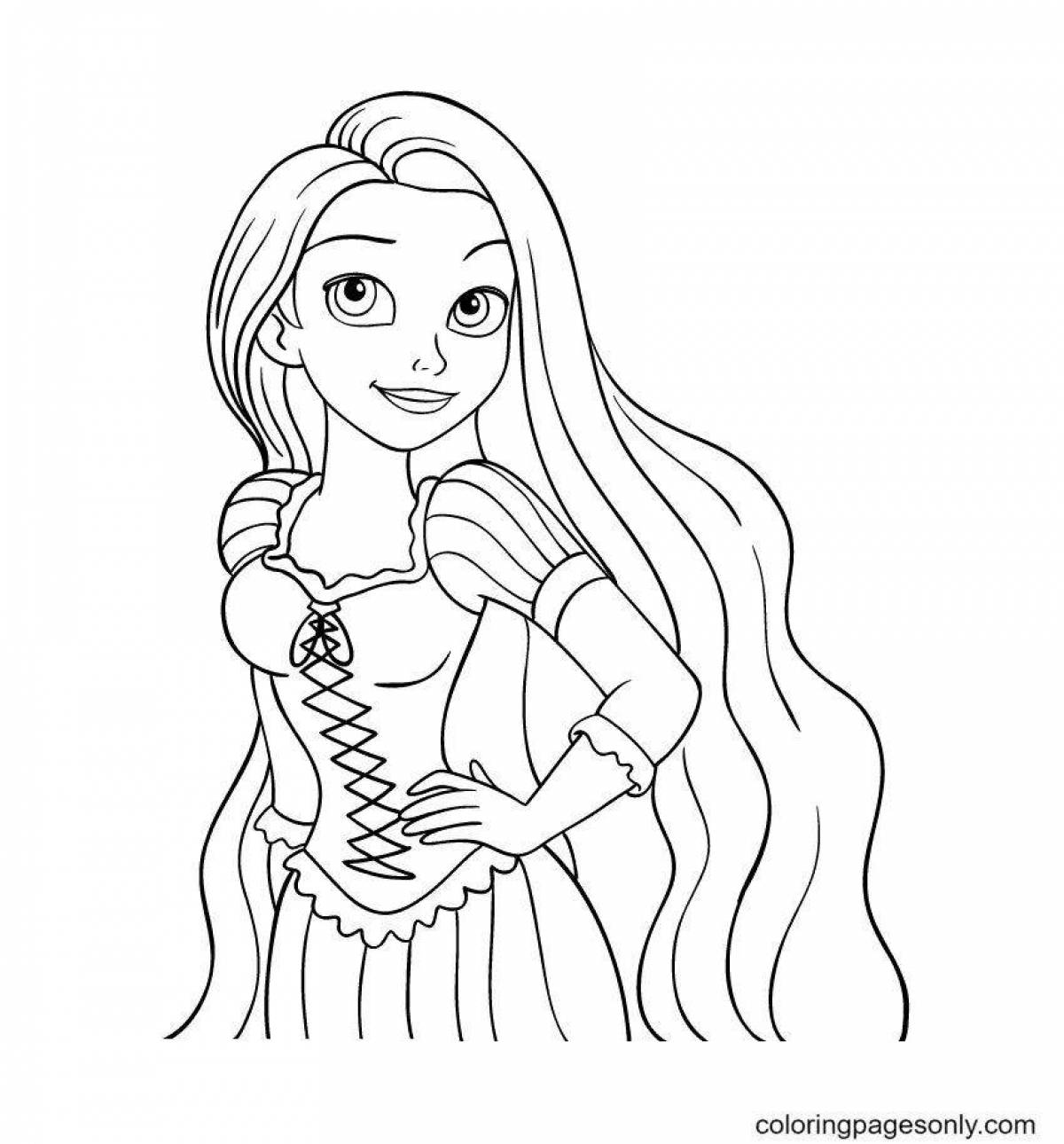 A funny rapunzel coloring book for kids