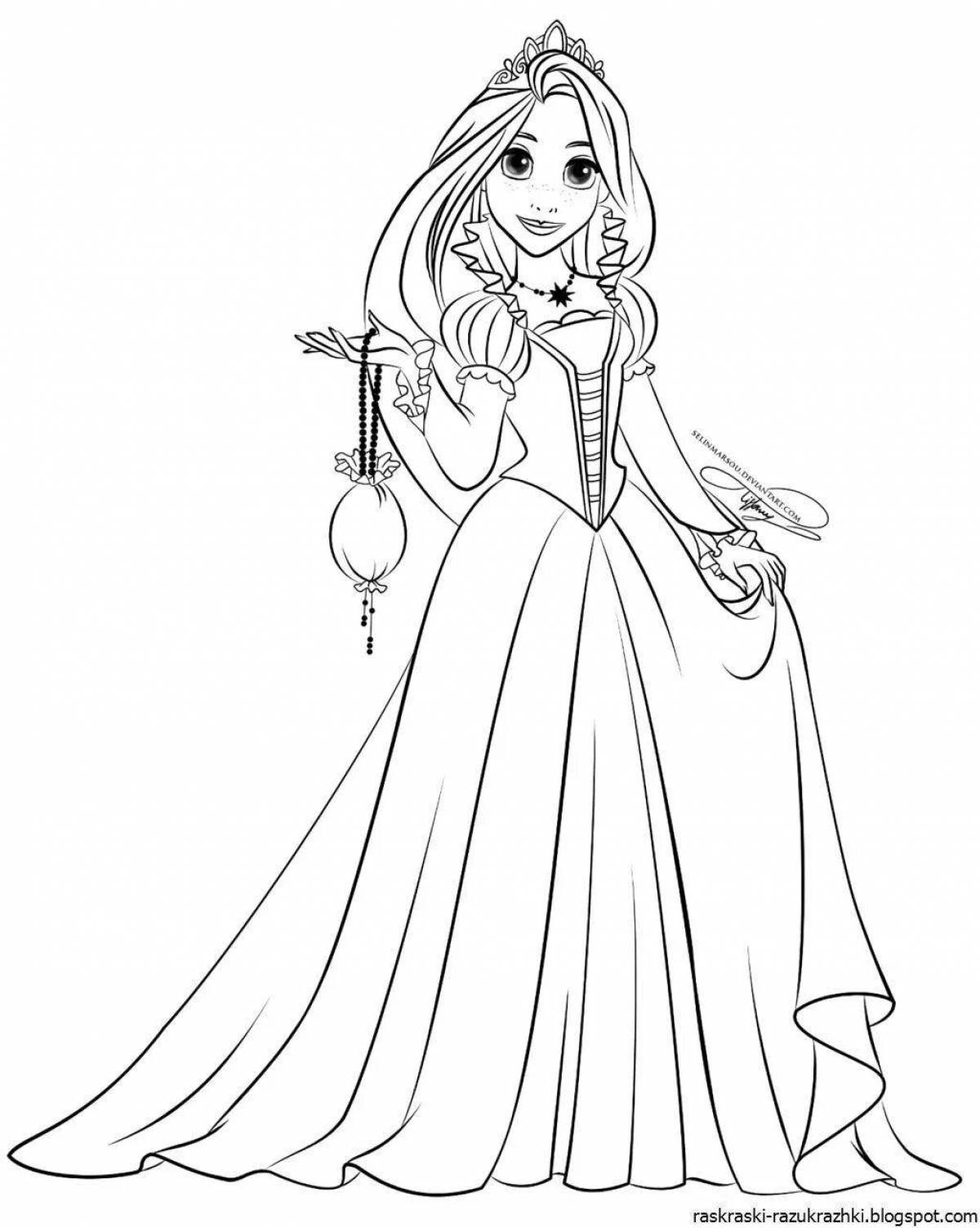 Animated rapunzel coloring book for kids