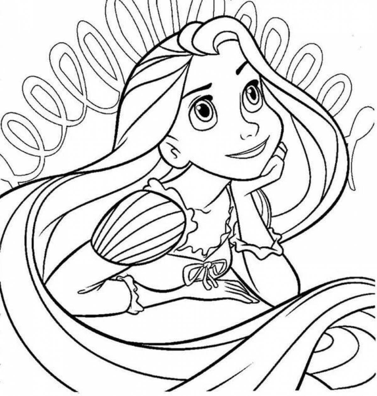 Rapunzel coloring book for kids