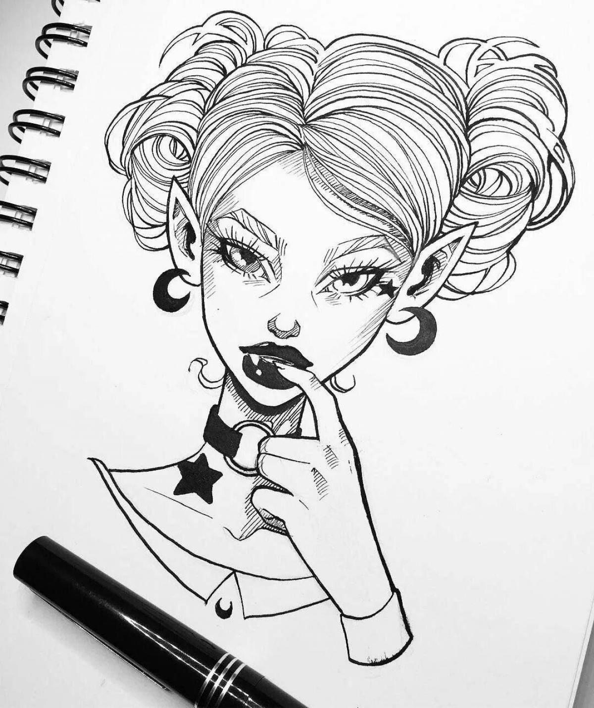 Glitter coloring for sketch markers