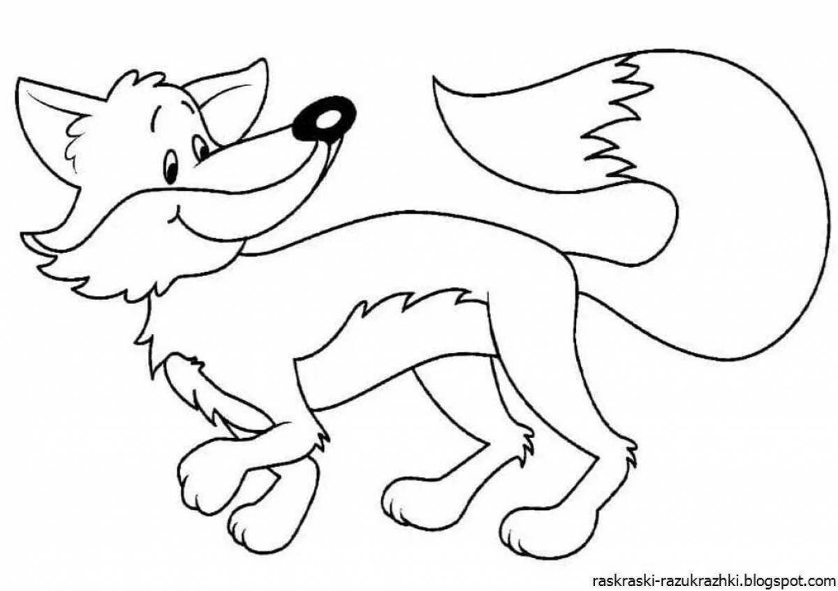 Whimsical fox coloring for kids