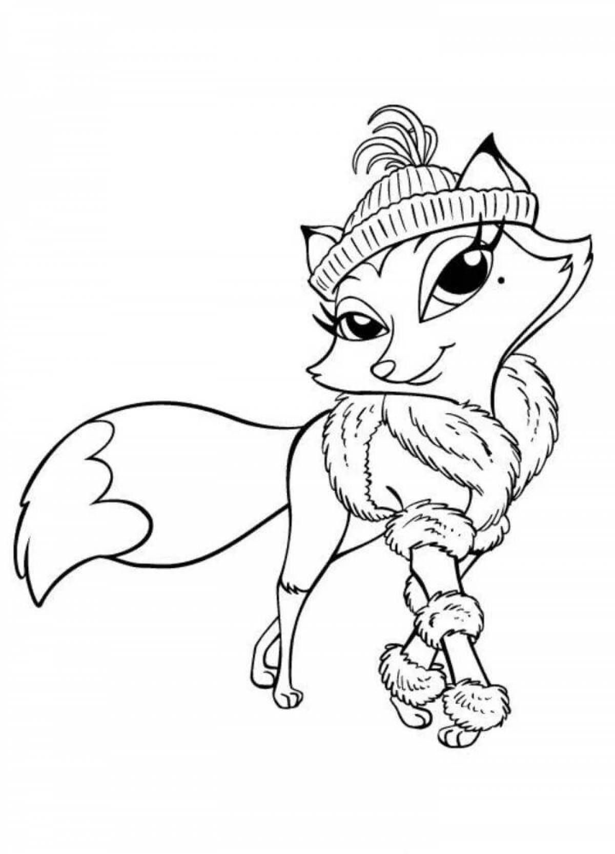 Charming fox coloring book for kids