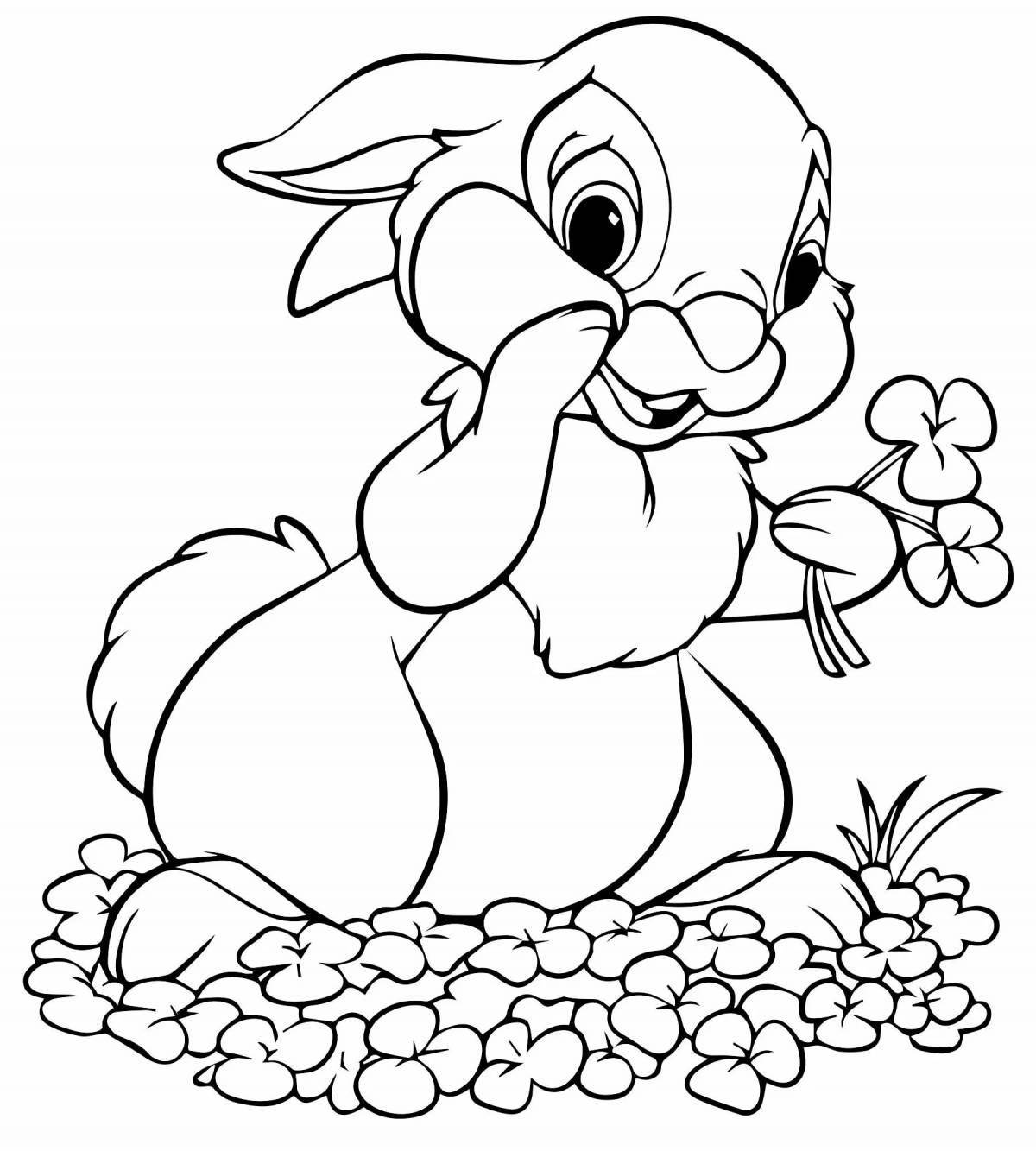 Остроумная раскраска кролик для детей