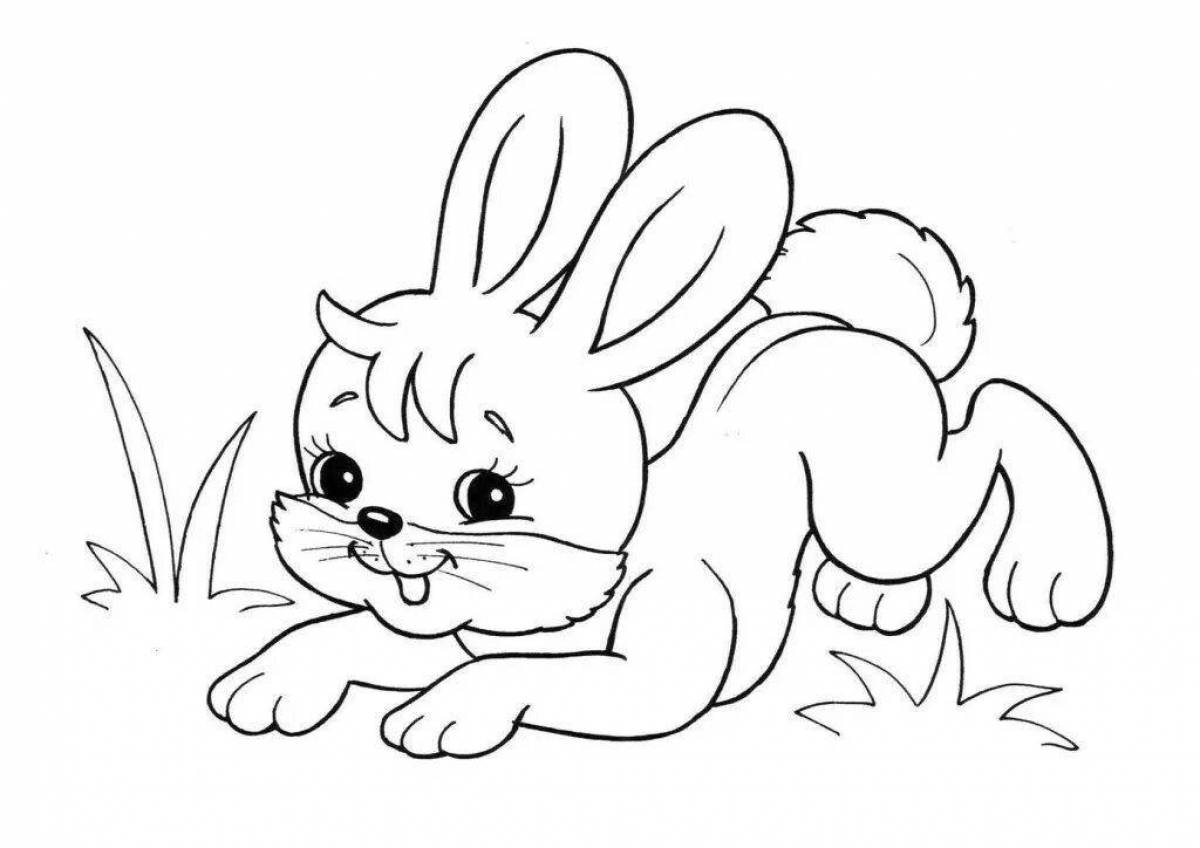 Веселый кролик-раскраска для детей