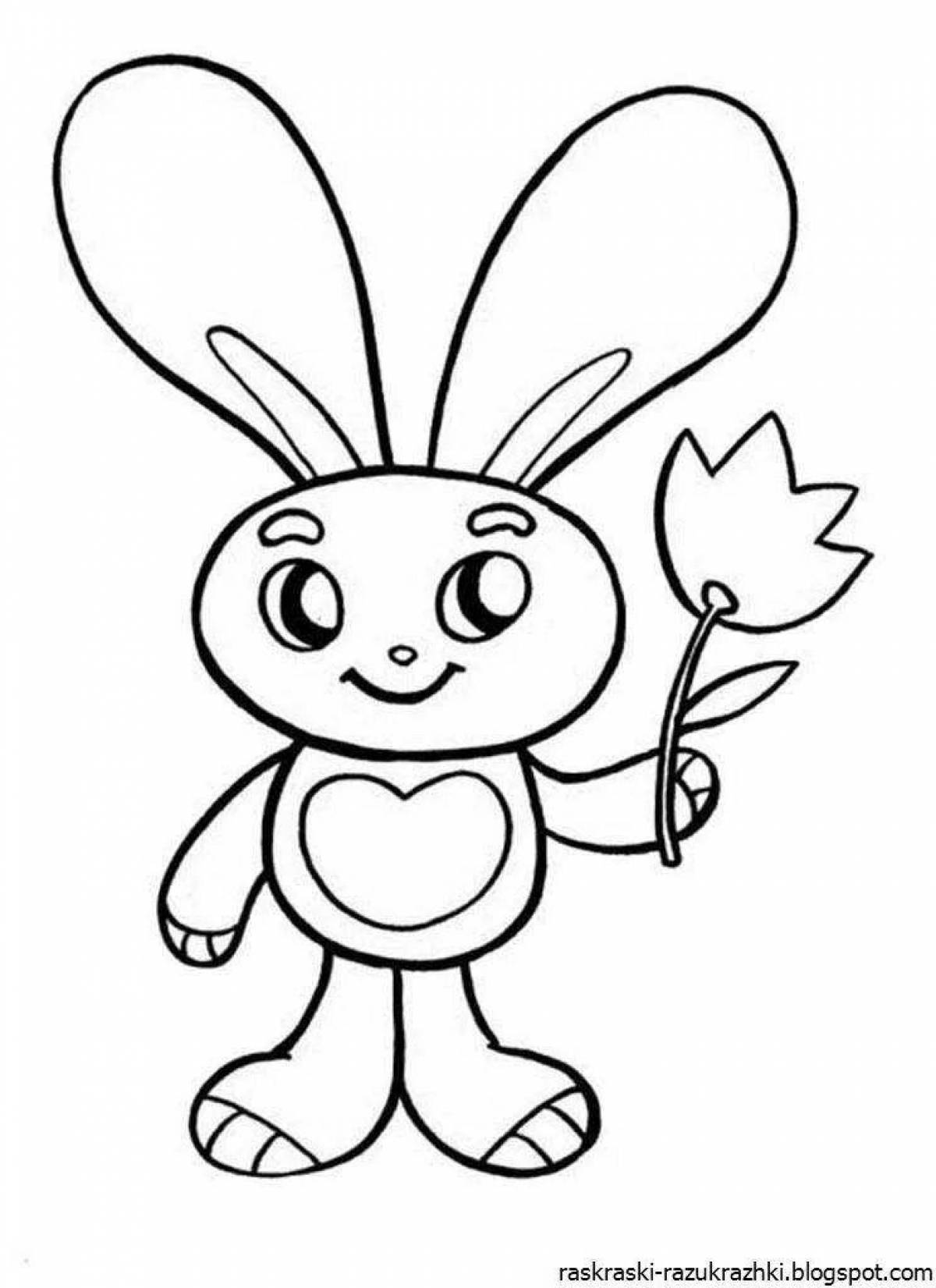 Nimble rabbit coloring book for children