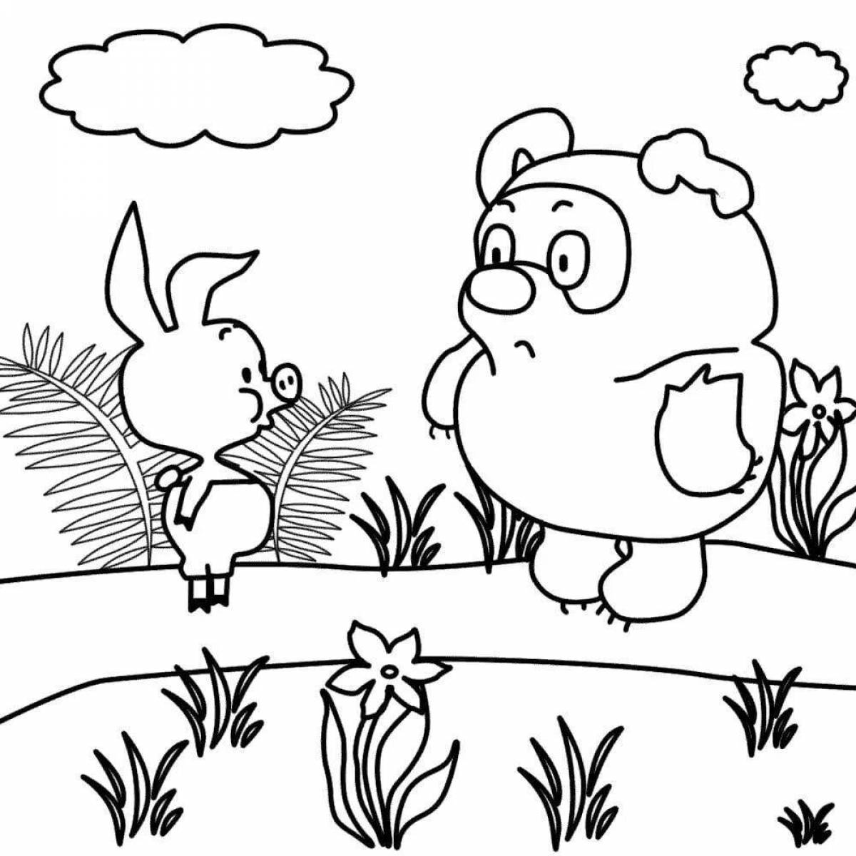 An entertaining cartoon coloring book for 3-4 year olds