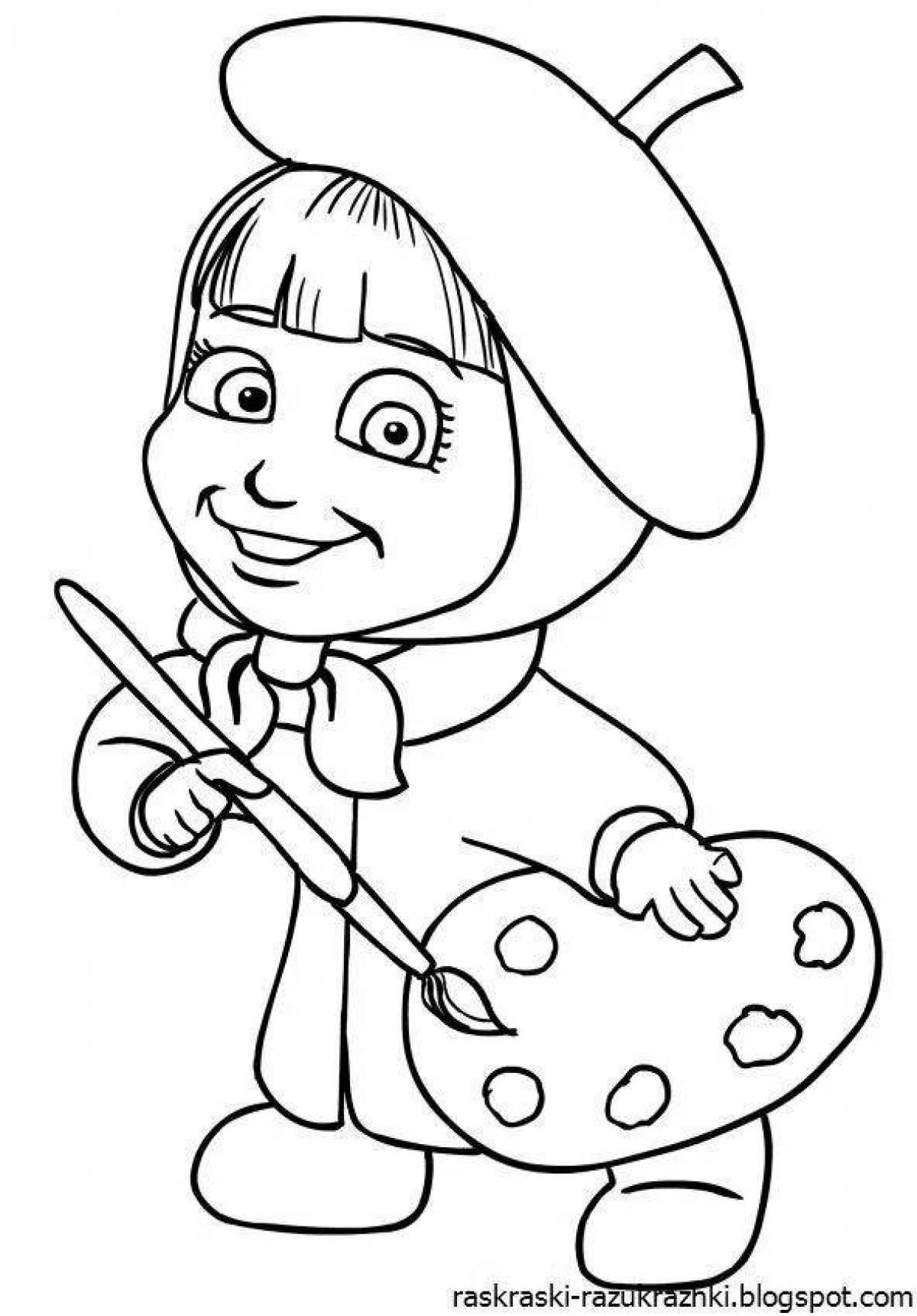 Color-frenzy cartoon coloring pages for children 3-4 years old