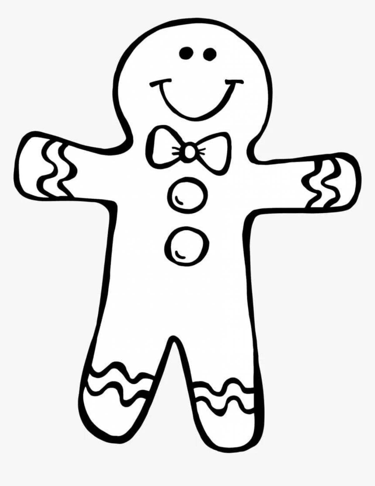 Coloring page festive gingerbread man
