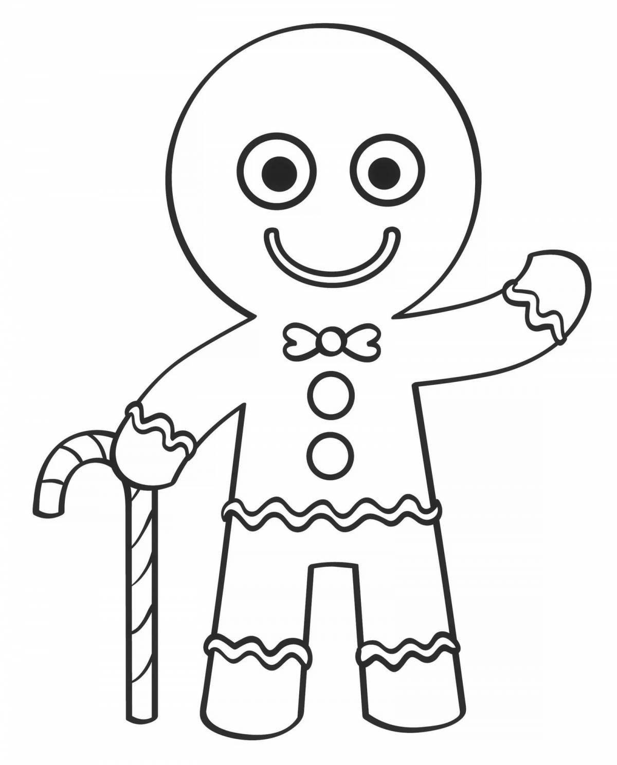 Adorable gingerbread man coloring page