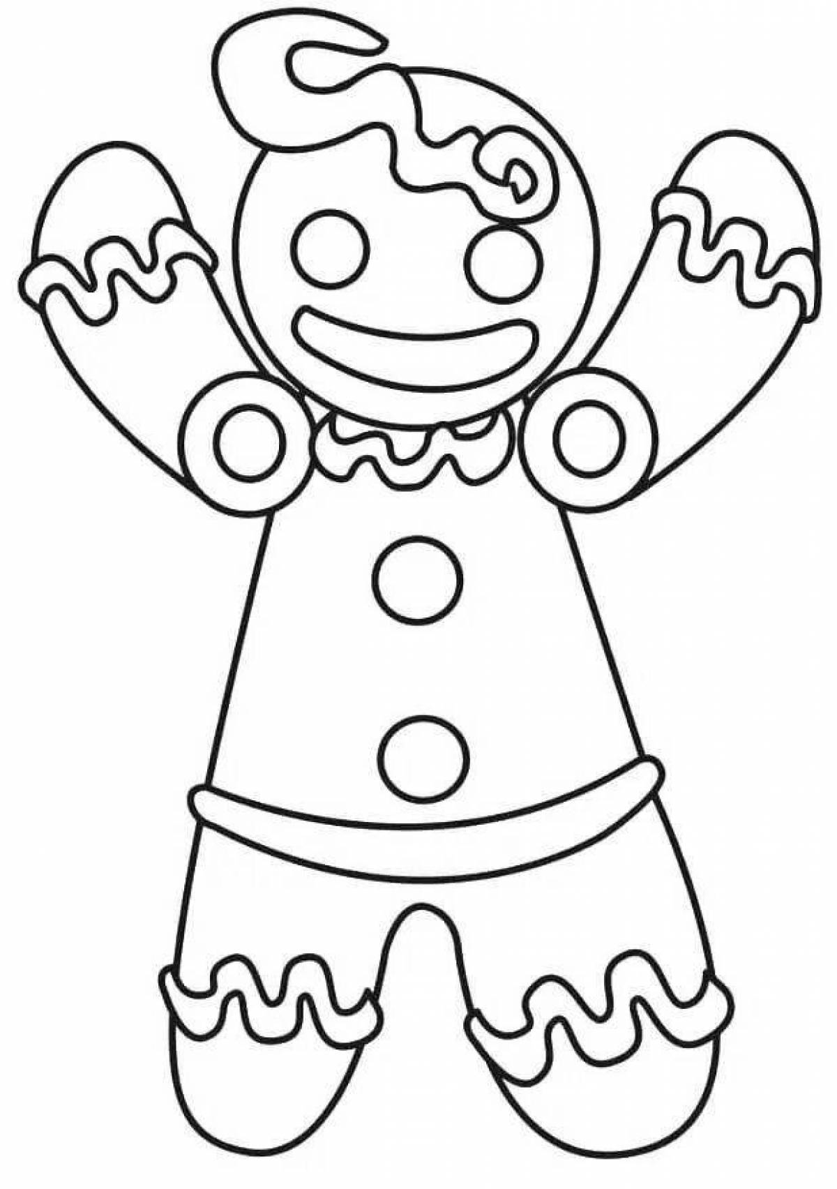 Coloring fairytale gingerbread man