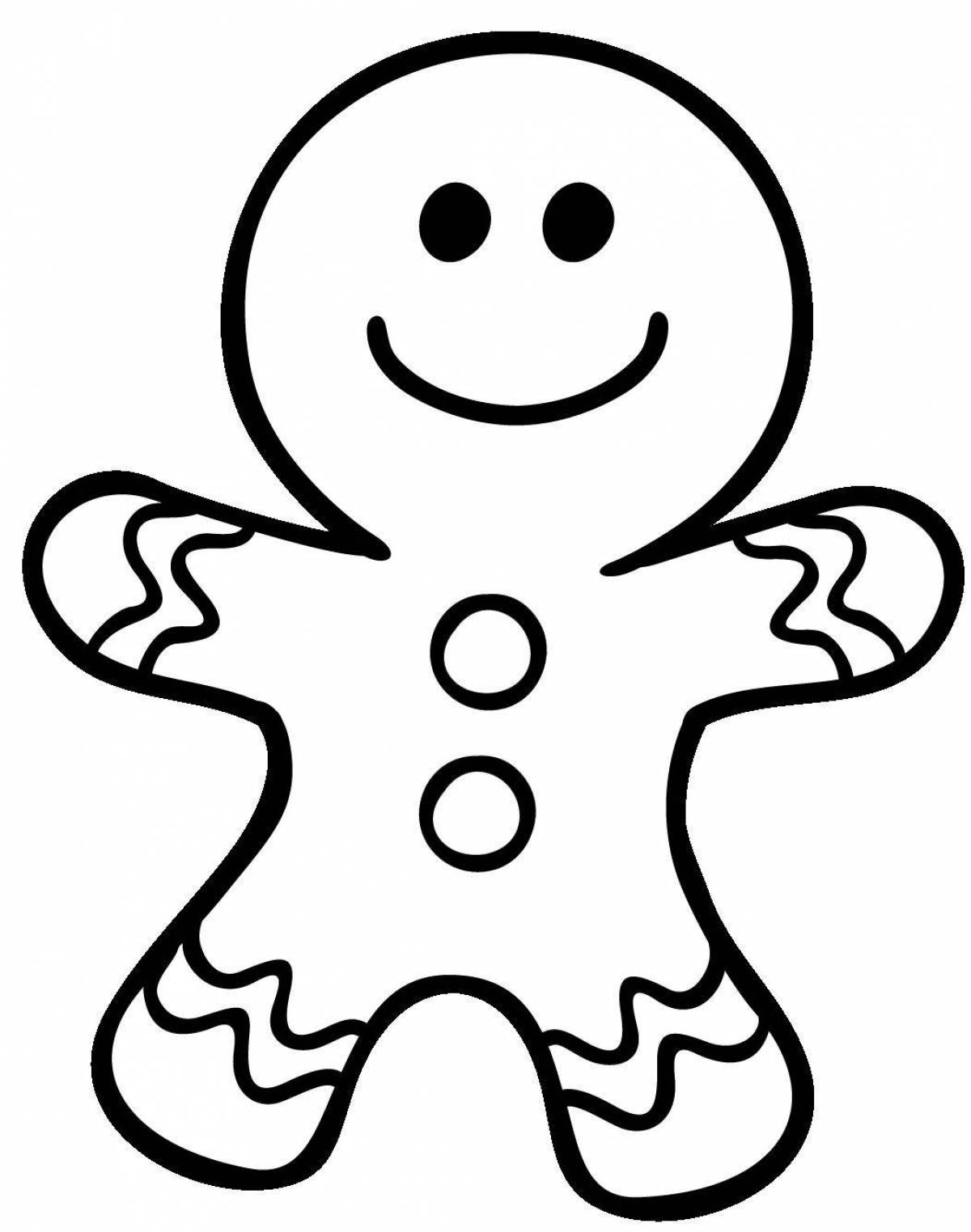 Impressive gingerbread man coloring page