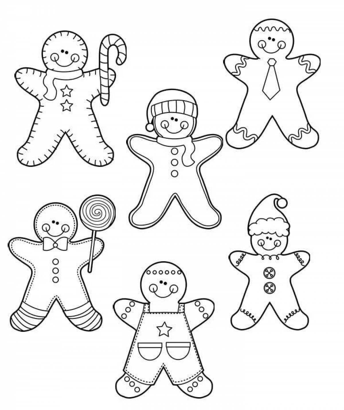 Coloring page dazzling gingerbread man