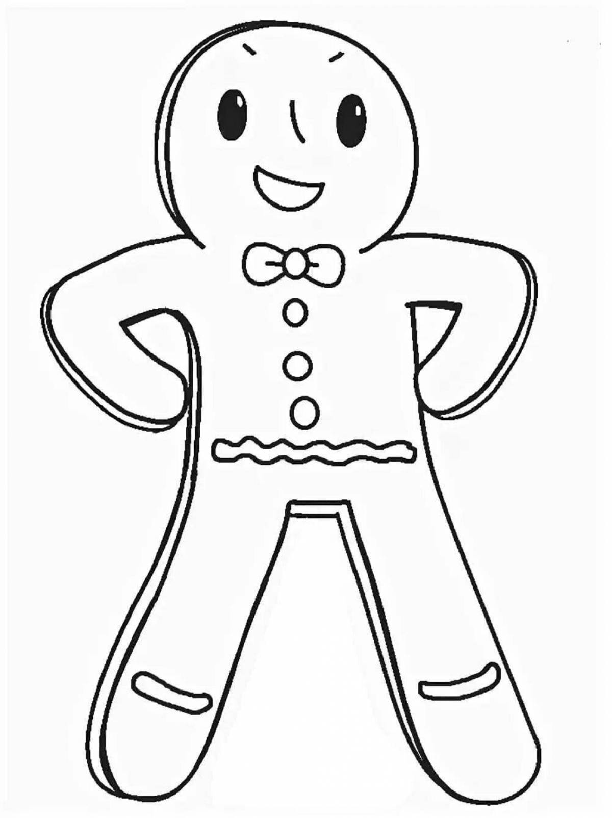 Coloring book shiny gingerbread man