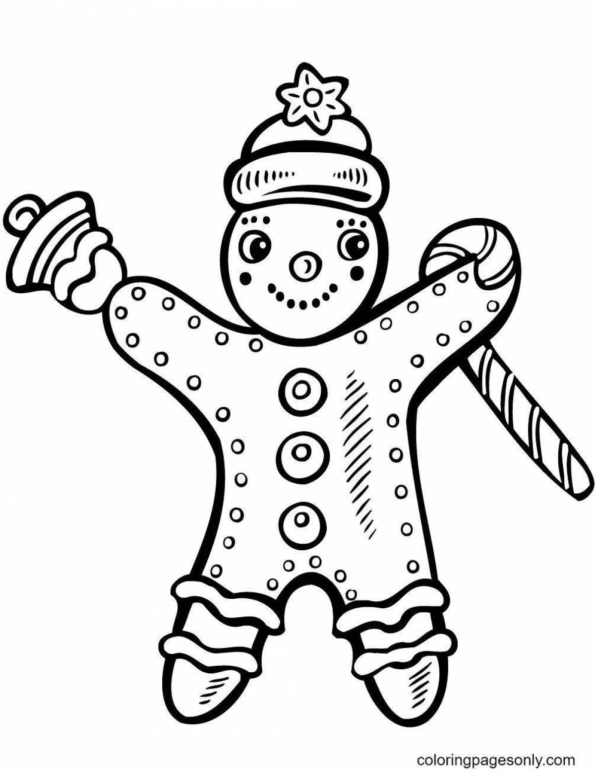 Coloring page amazing gingerbread man