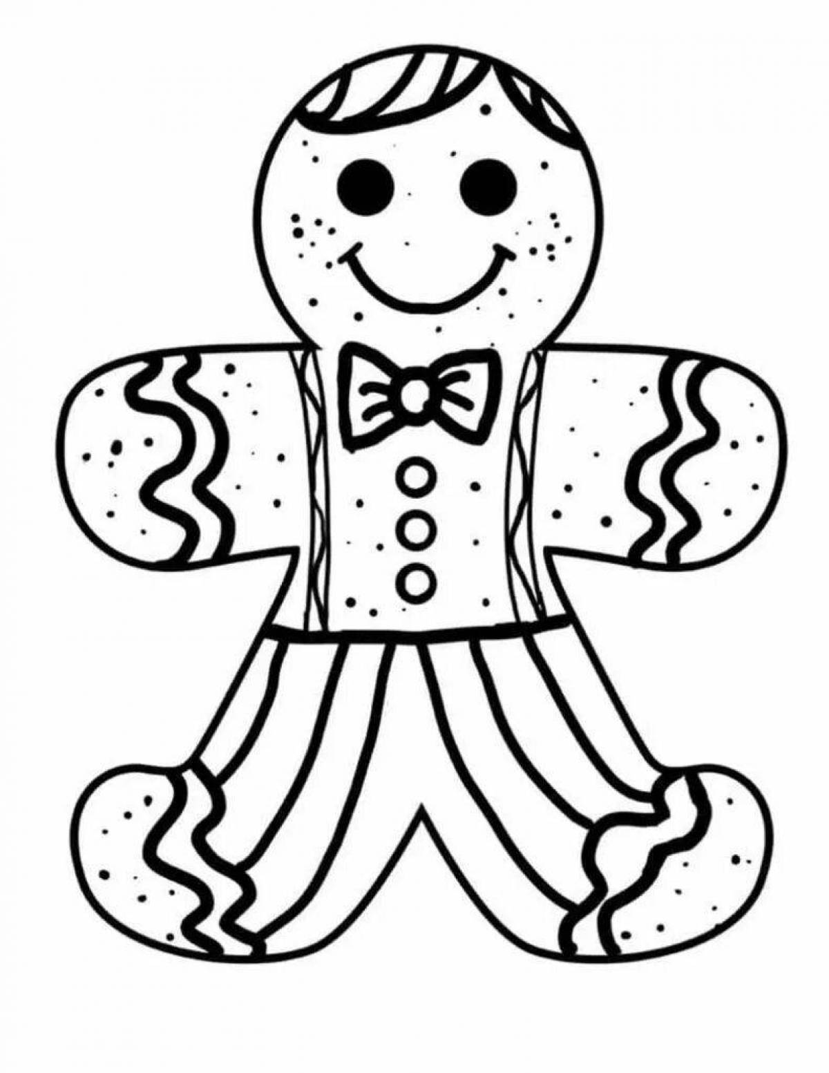 Coloring book wonderful gingerbread man