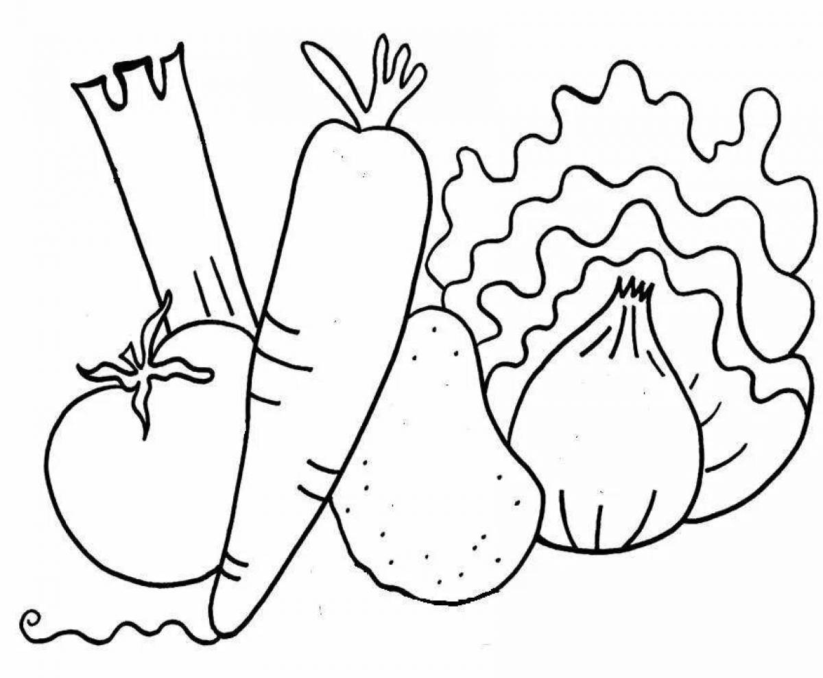 Colorful-colorful-delightful vegetable coloring book for kids