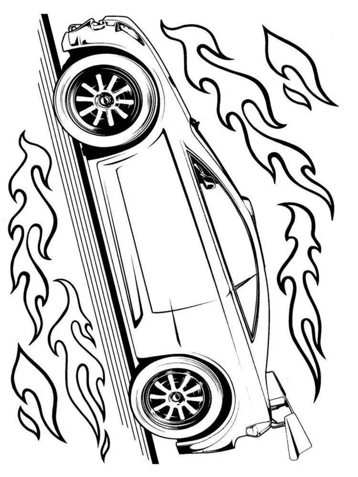 Amazing hot wheels coloring page