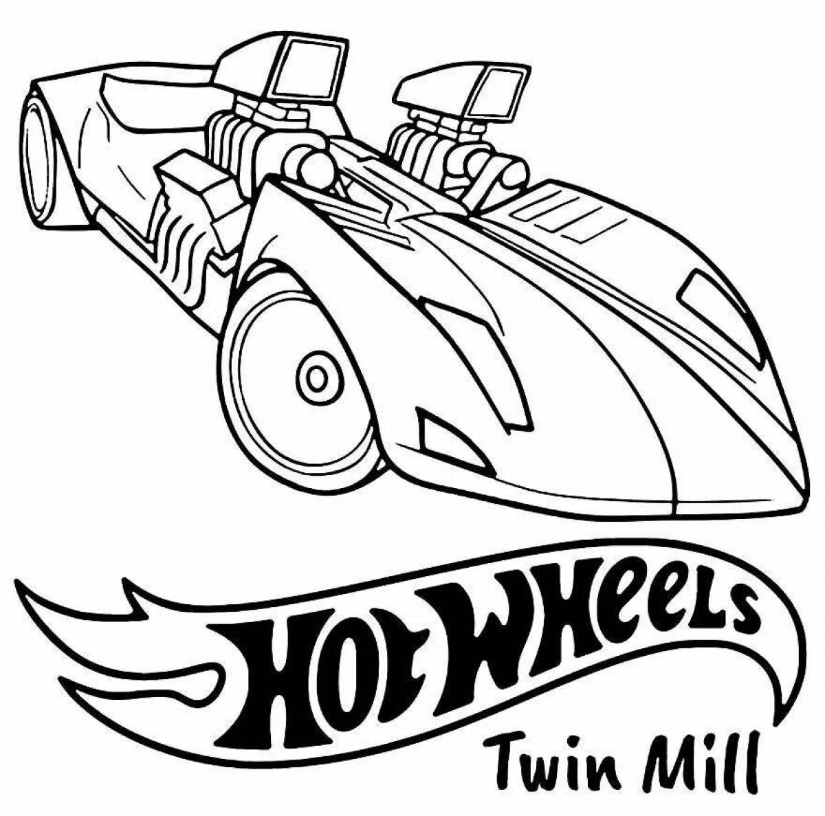 Glowing hot wheels coloring book