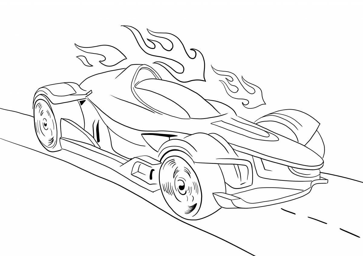 Dynamic hot wheels coloring page