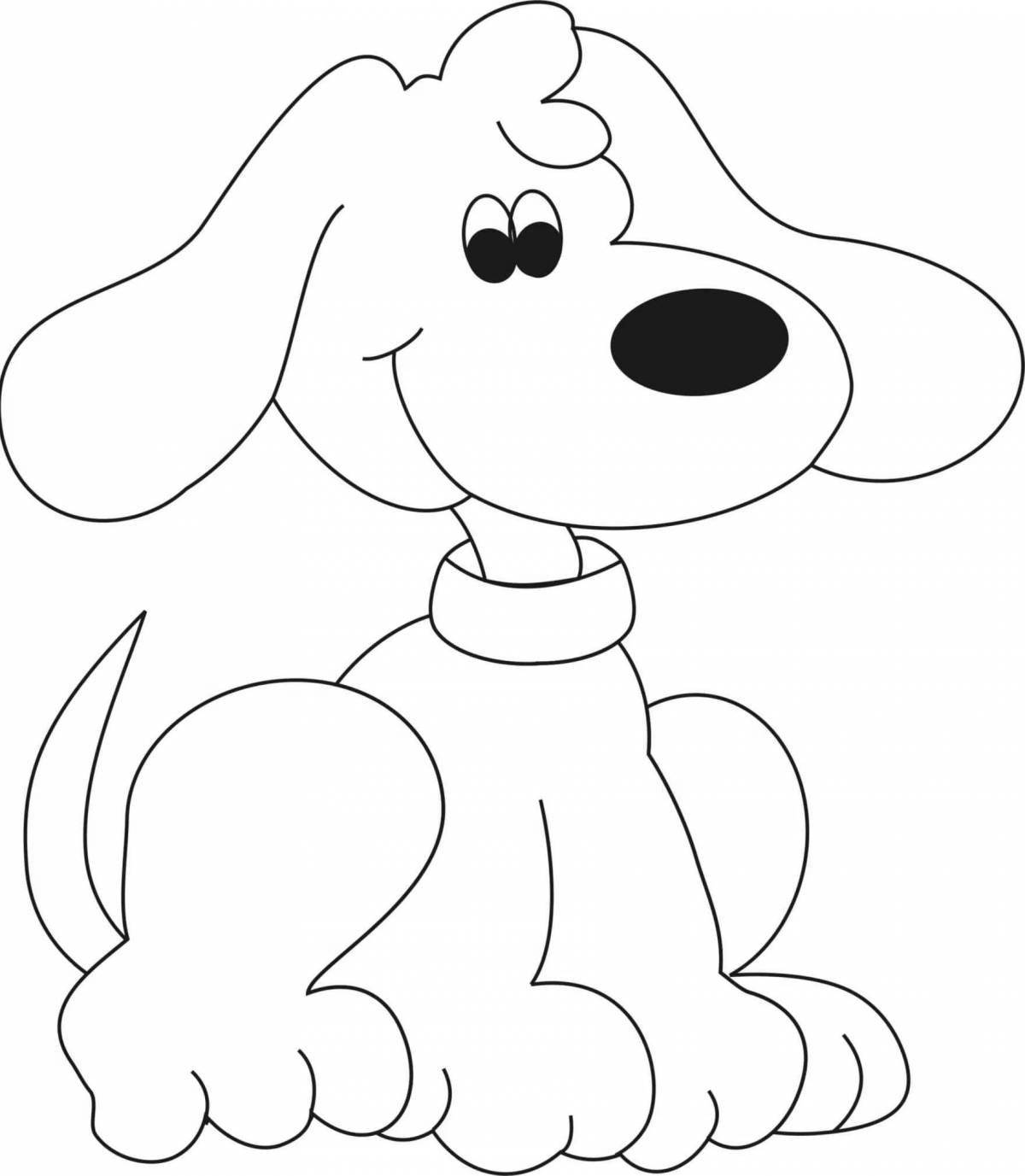 Joyful coloring puppy for kids