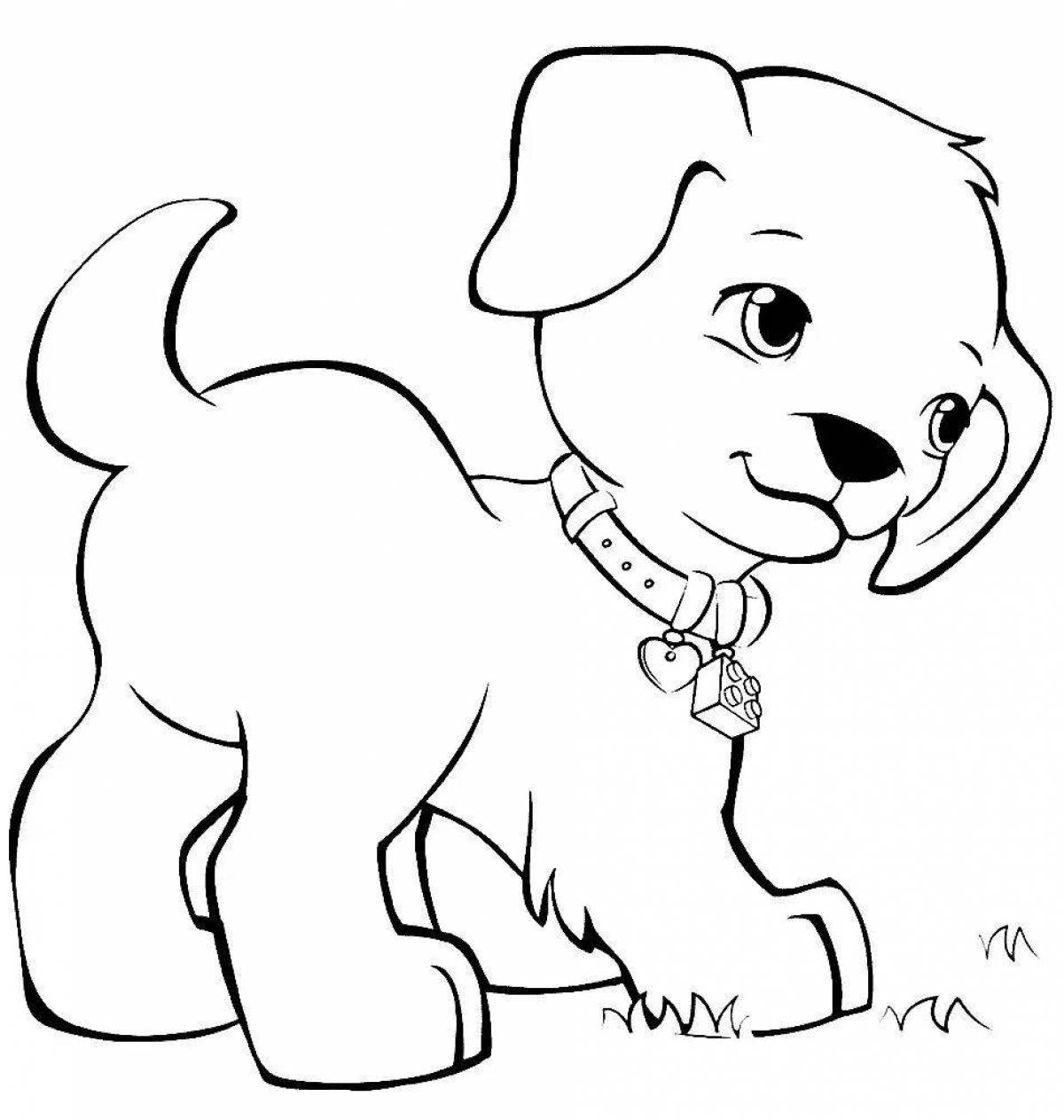 Live coloring puppy for kids