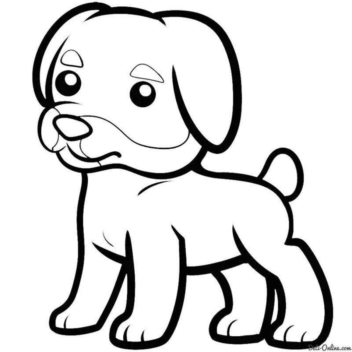 Friendly puppy coloring book for kids