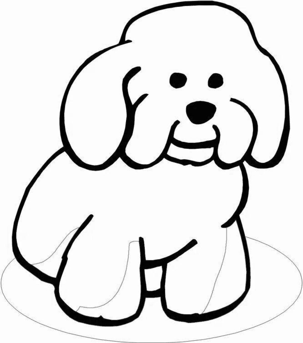 Любознательный щенок-раскраска для детей