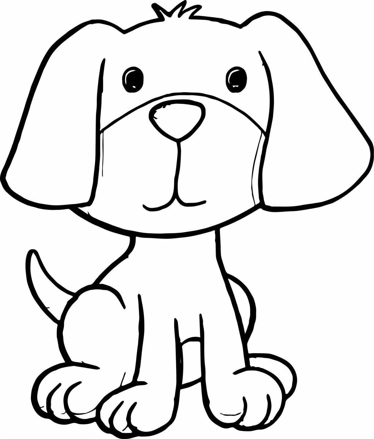 Puppy waggish coloring page for kids