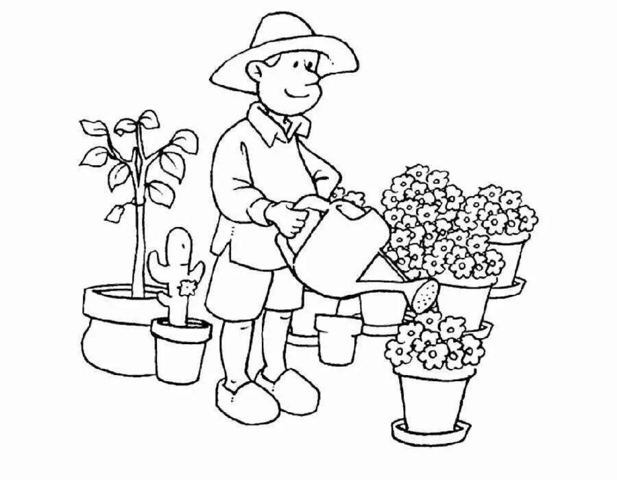 Colorful job coloring pages for explorers