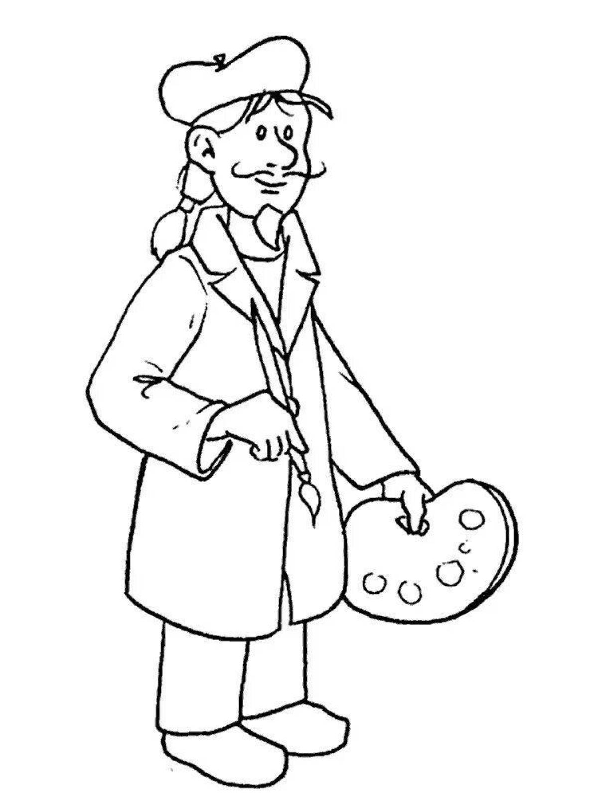 Photo Colorful job coloring pages for discoverers