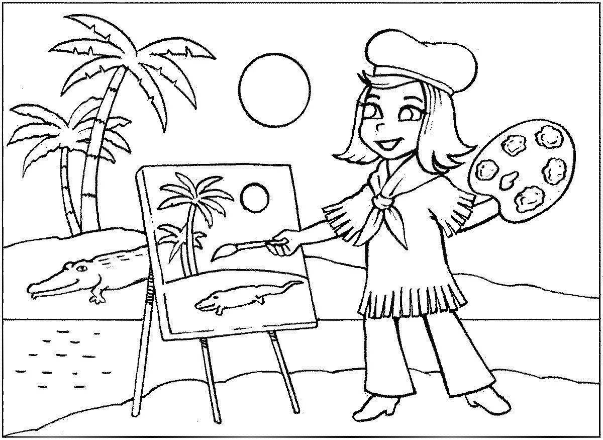 Colorful job coloring pages for vagrants