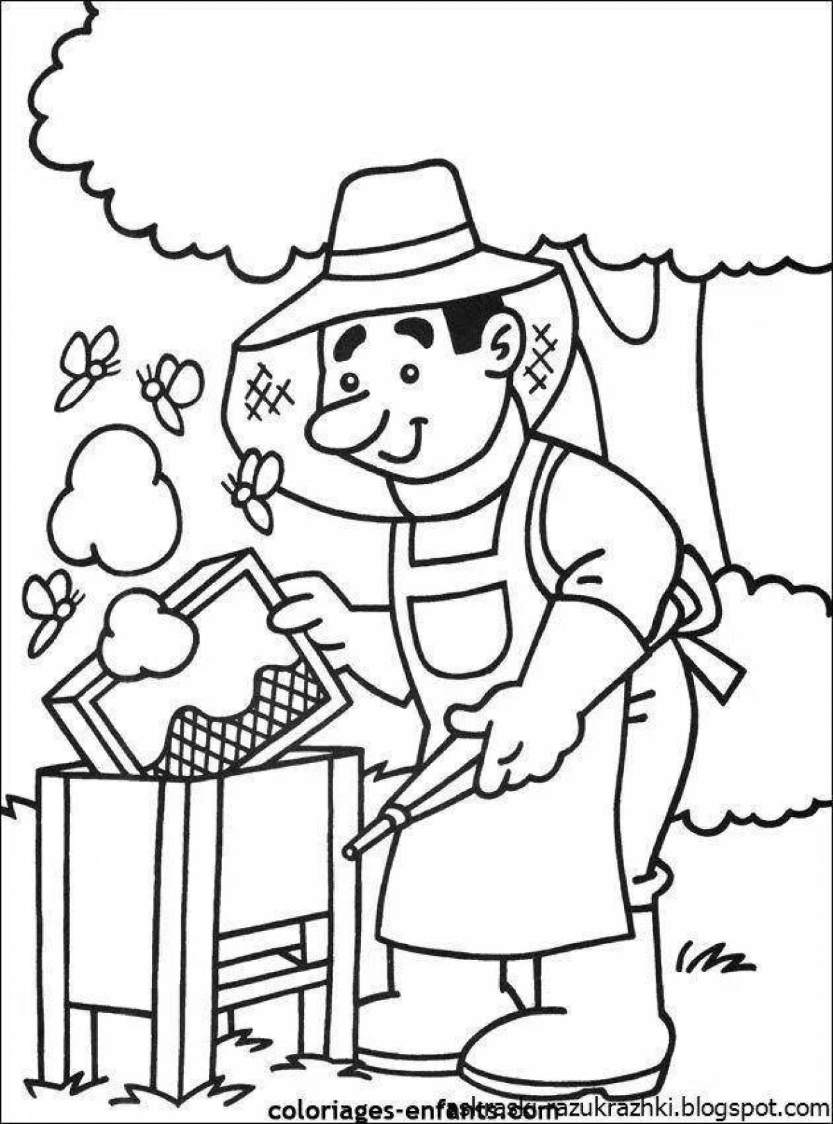 Photo Colorful job coloring pages for designers