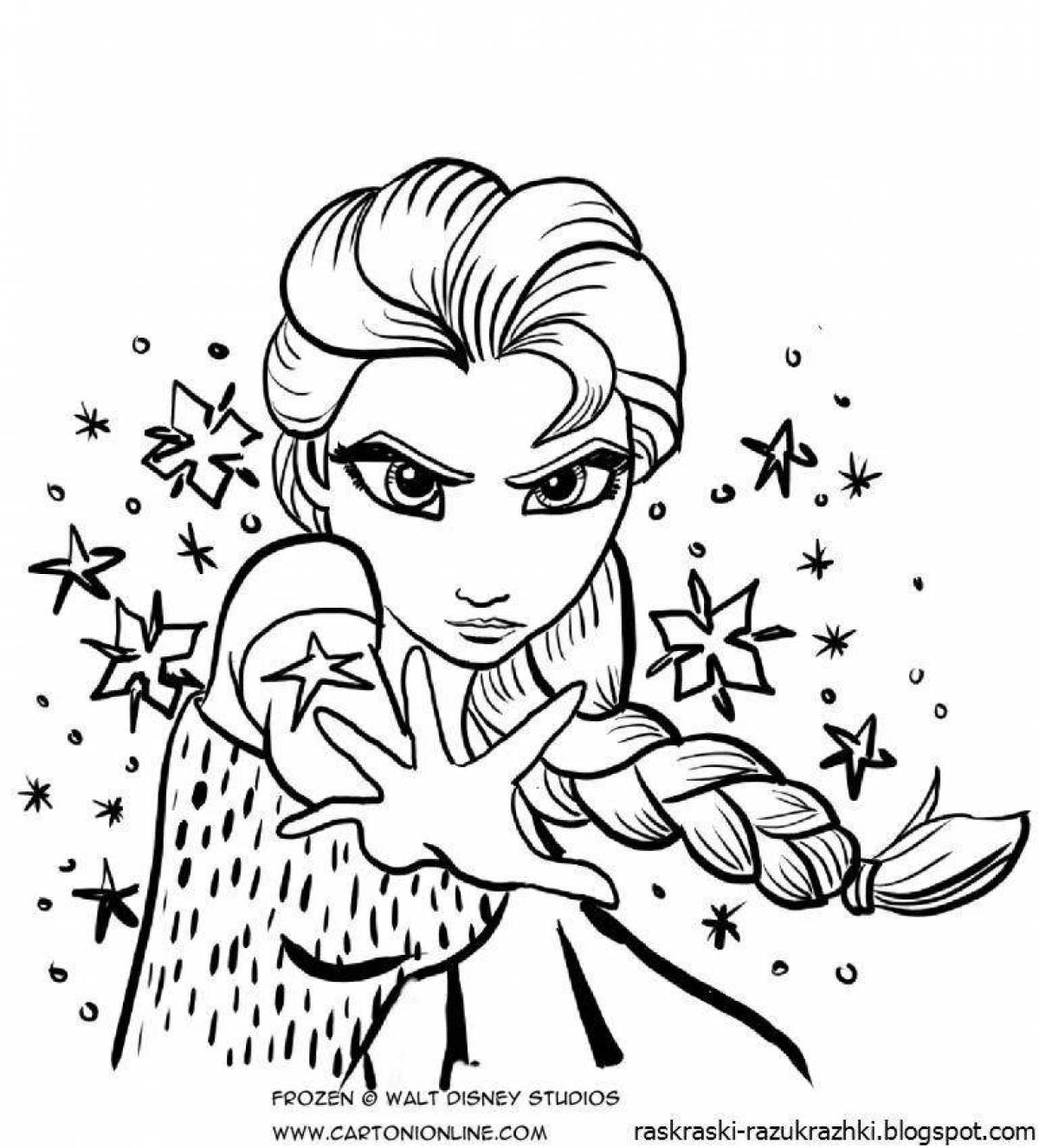Gorgeous elsa coloring book for girls