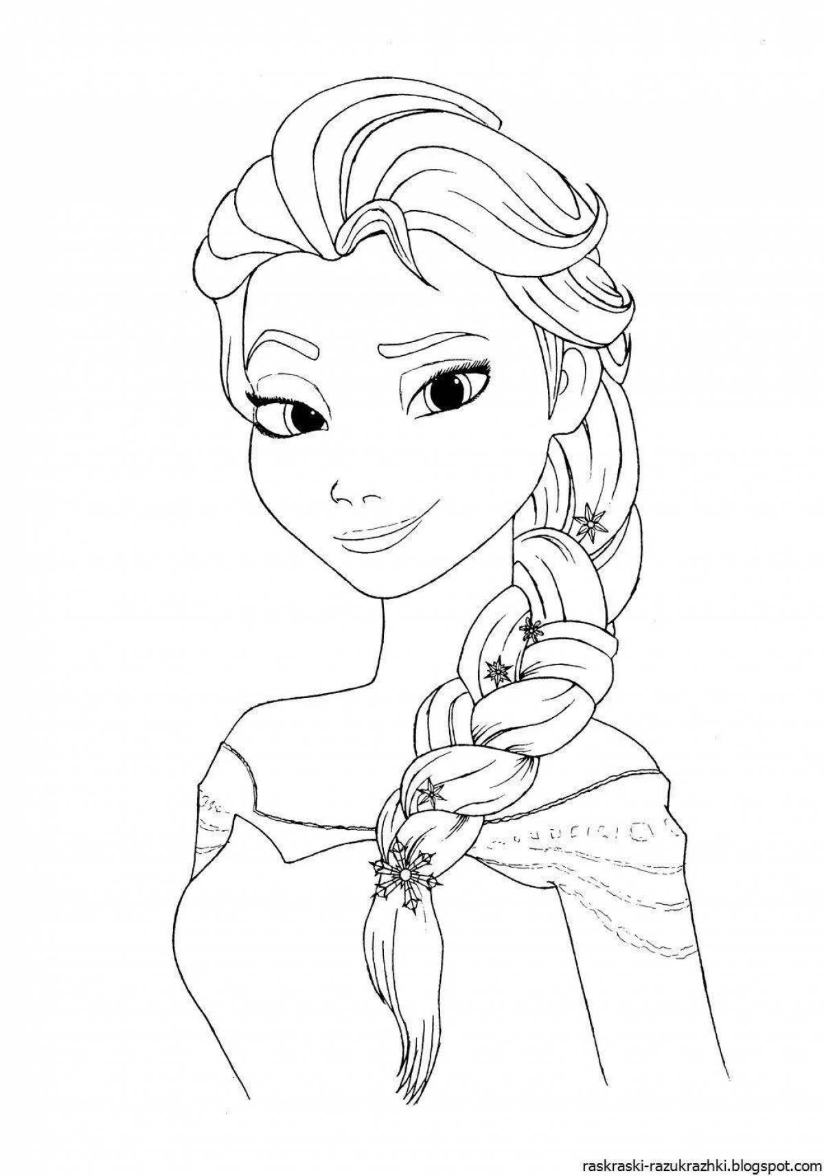 Exquisite coloring elsa for girls