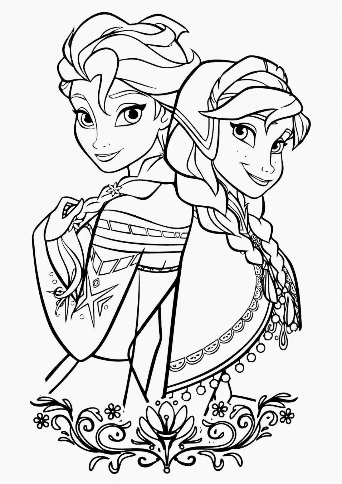 Dreamy elsa coloring book for girls