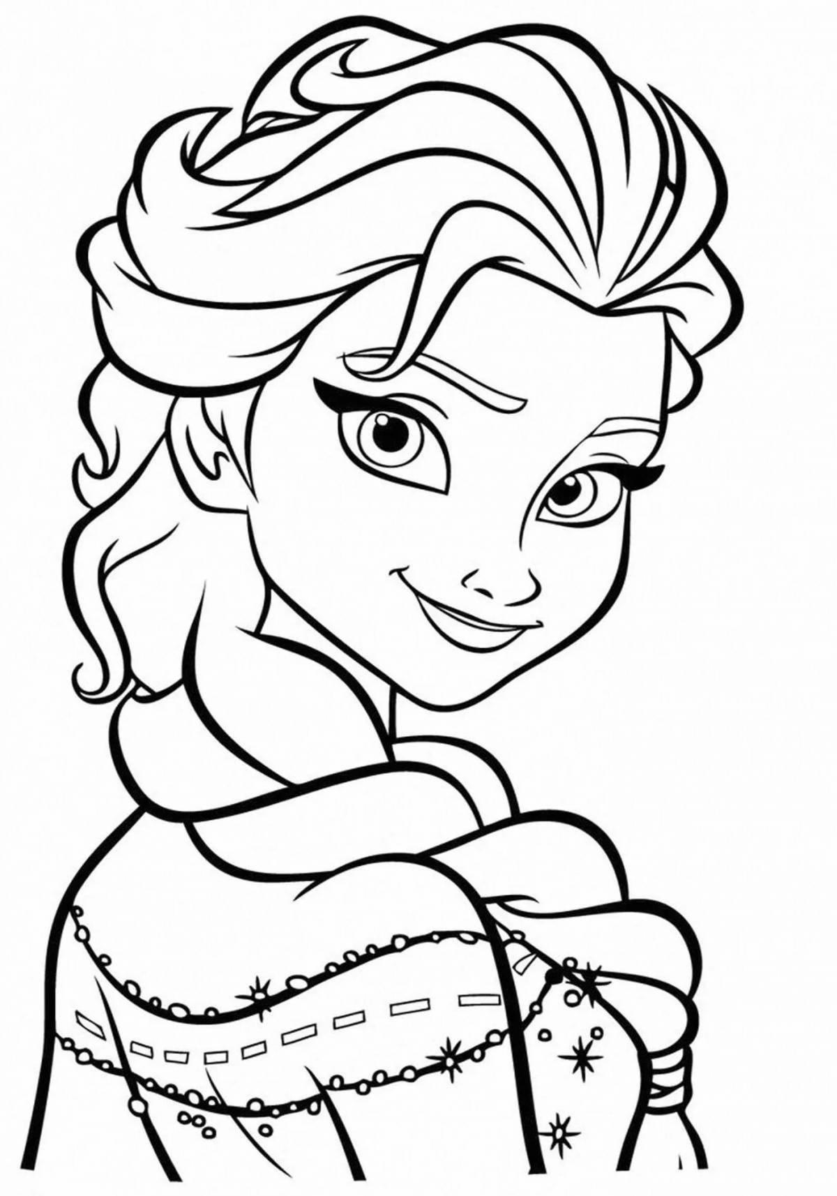 Colouring elsa for girls