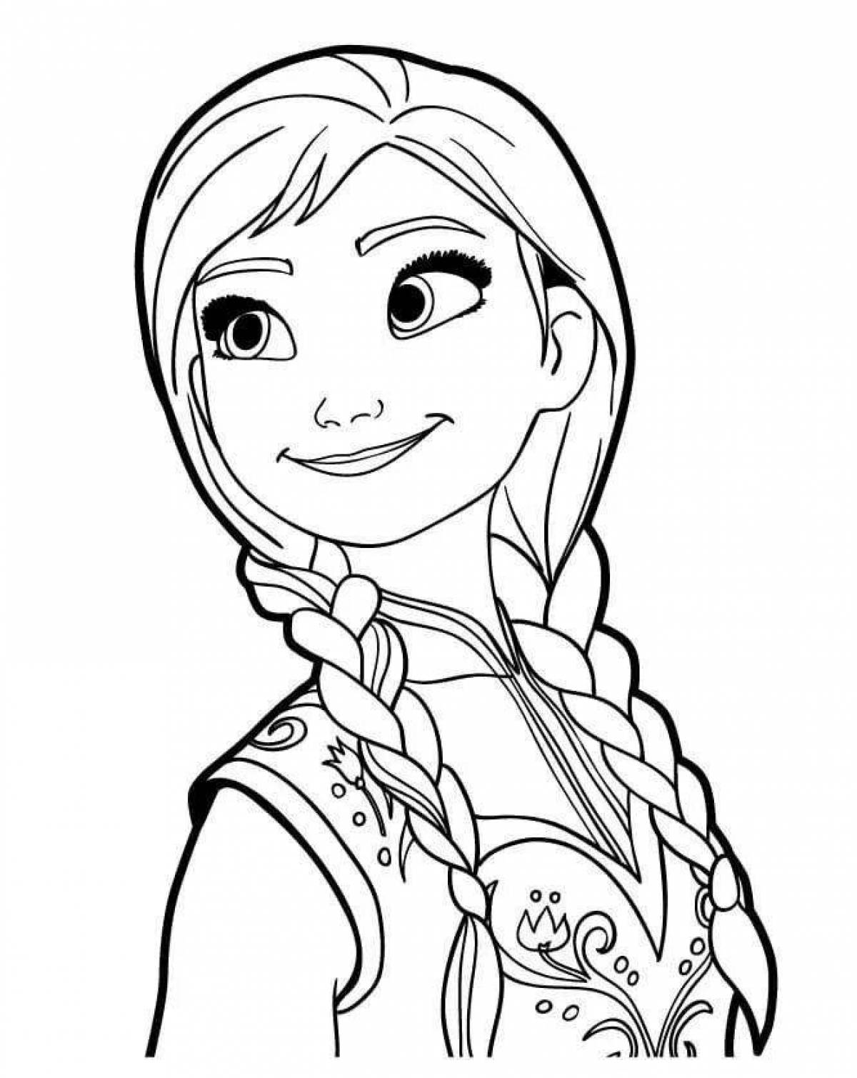 Elsa glitter coloring for girls