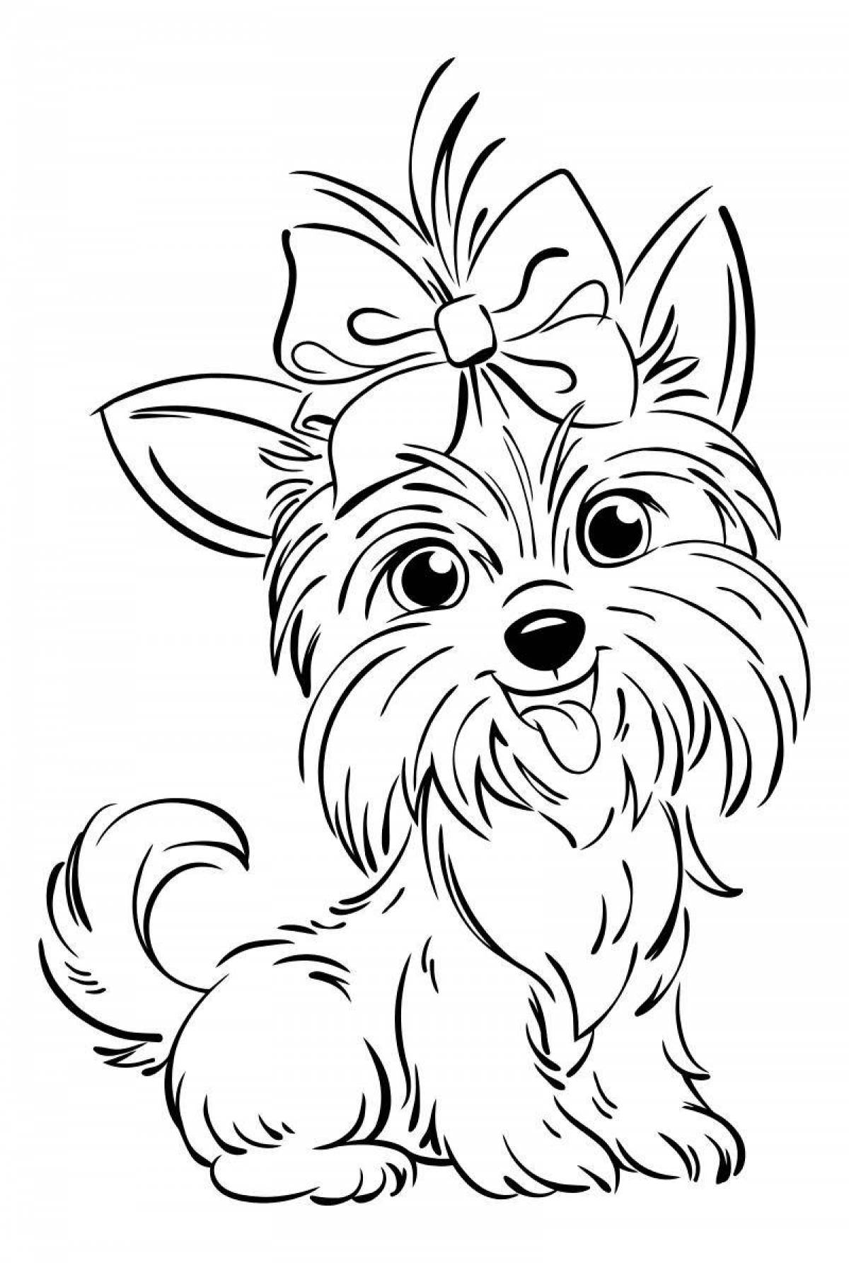 Cute dog coloring for girls