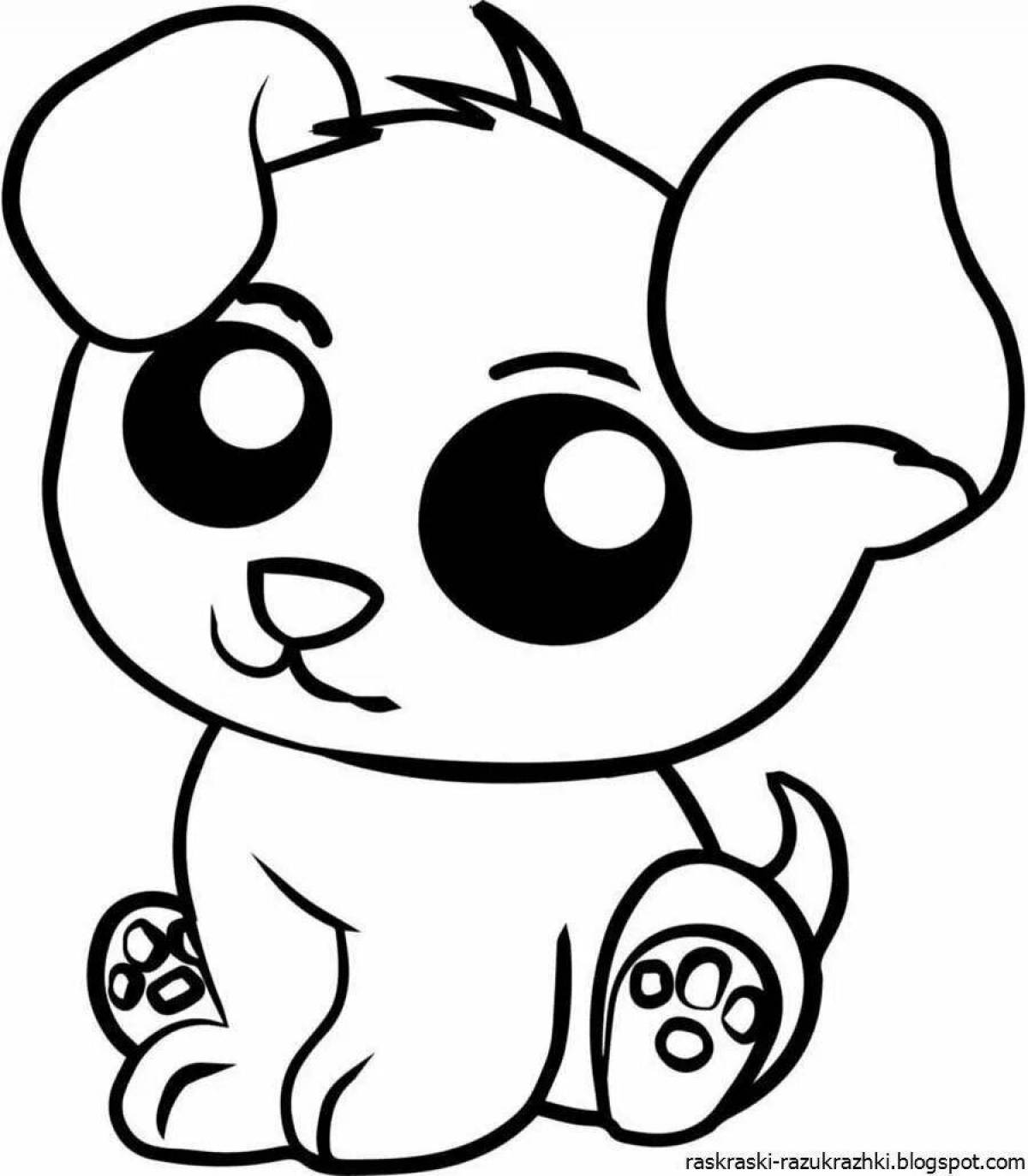 Sunny dog ​​coloring page for girls