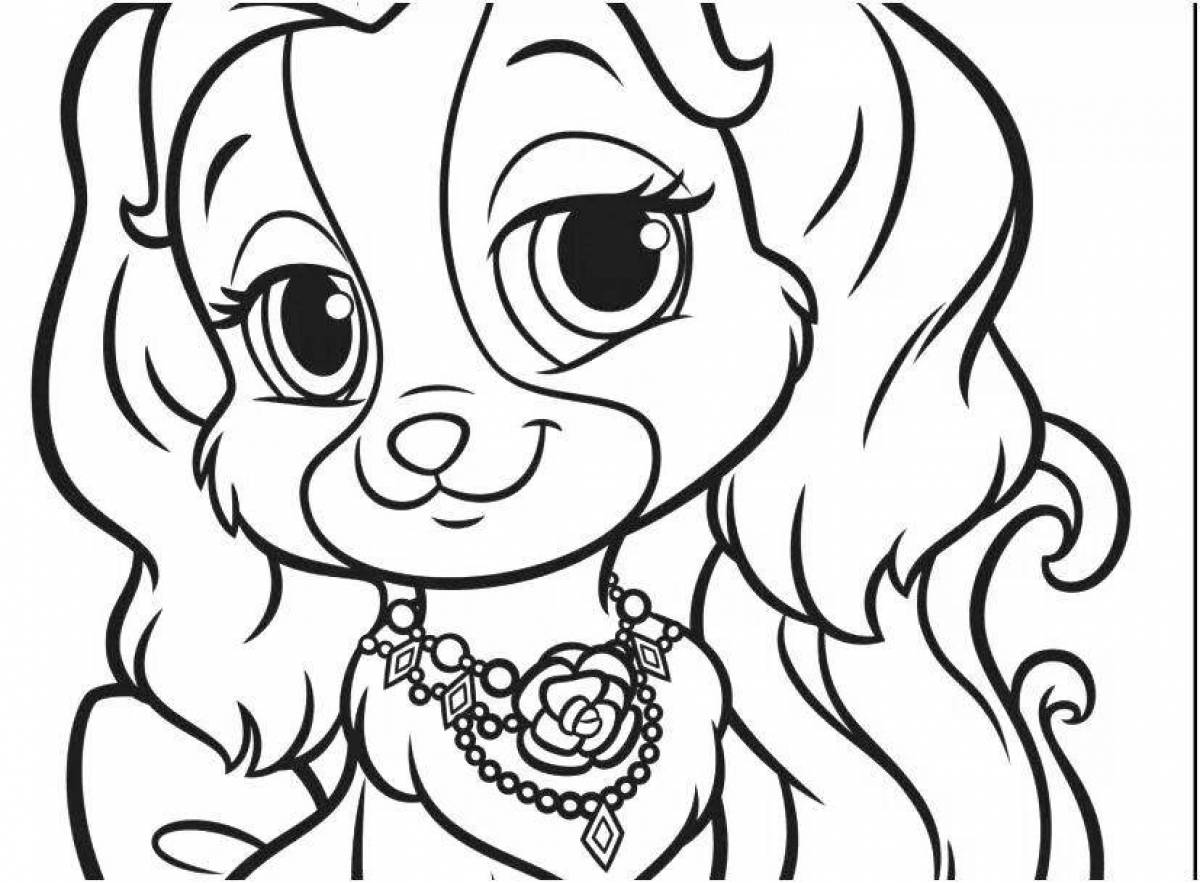 Magnetic dog coloring book for girls