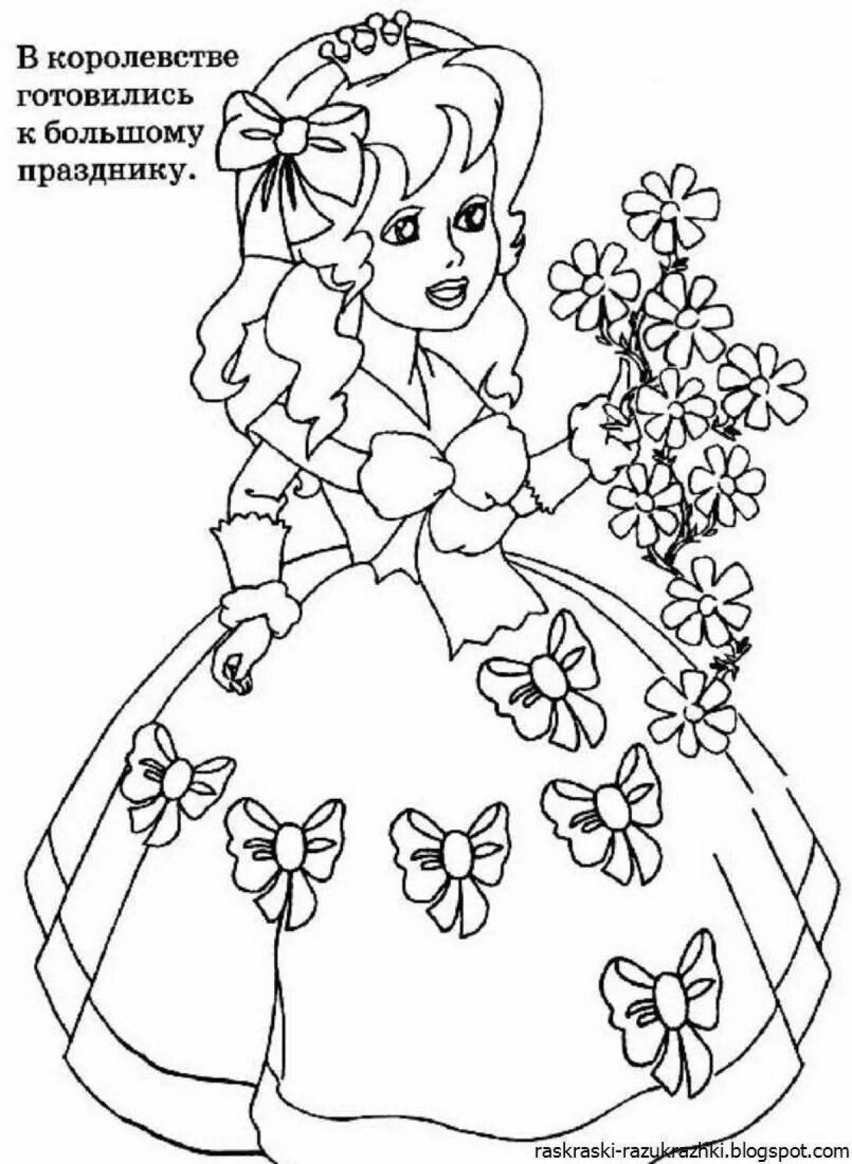 Colorful coloring book for girls 5-7 years old