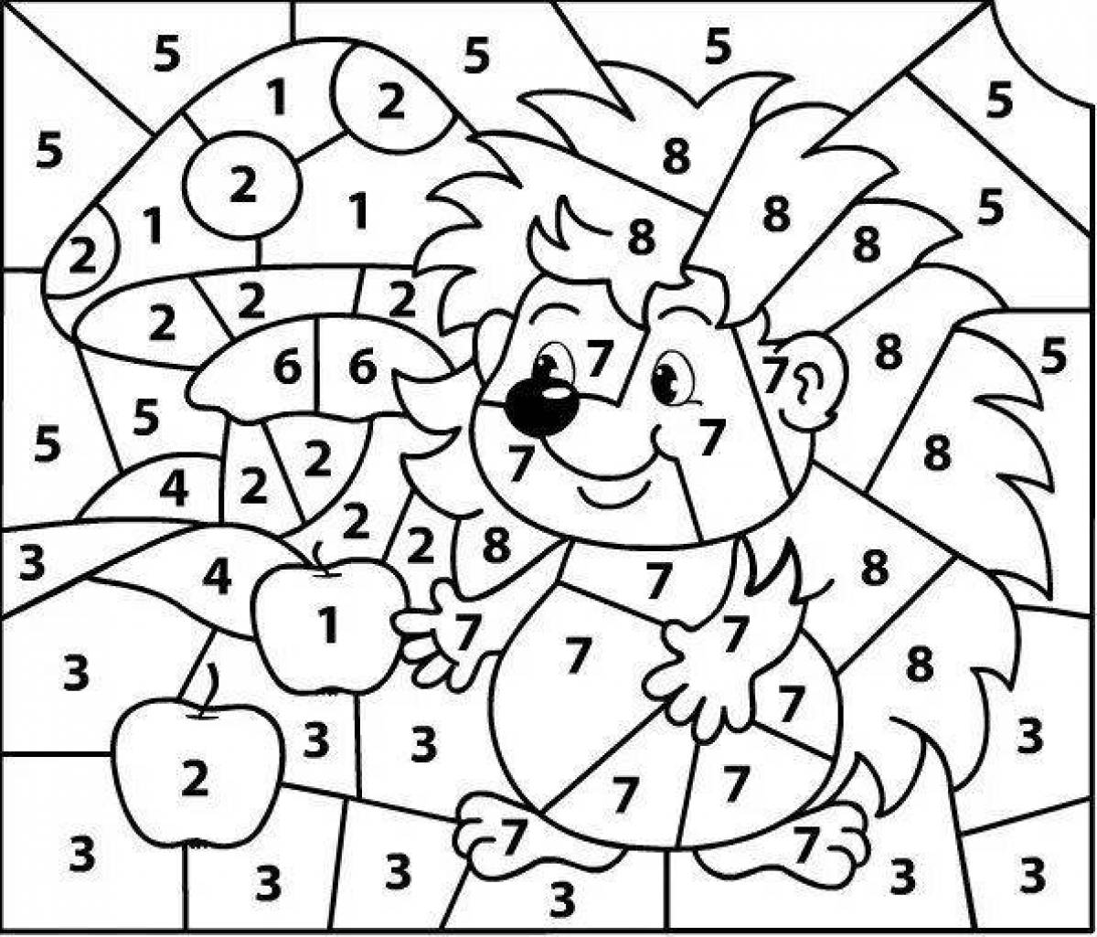 Creative coloring by numbers for kids 5-6 years old