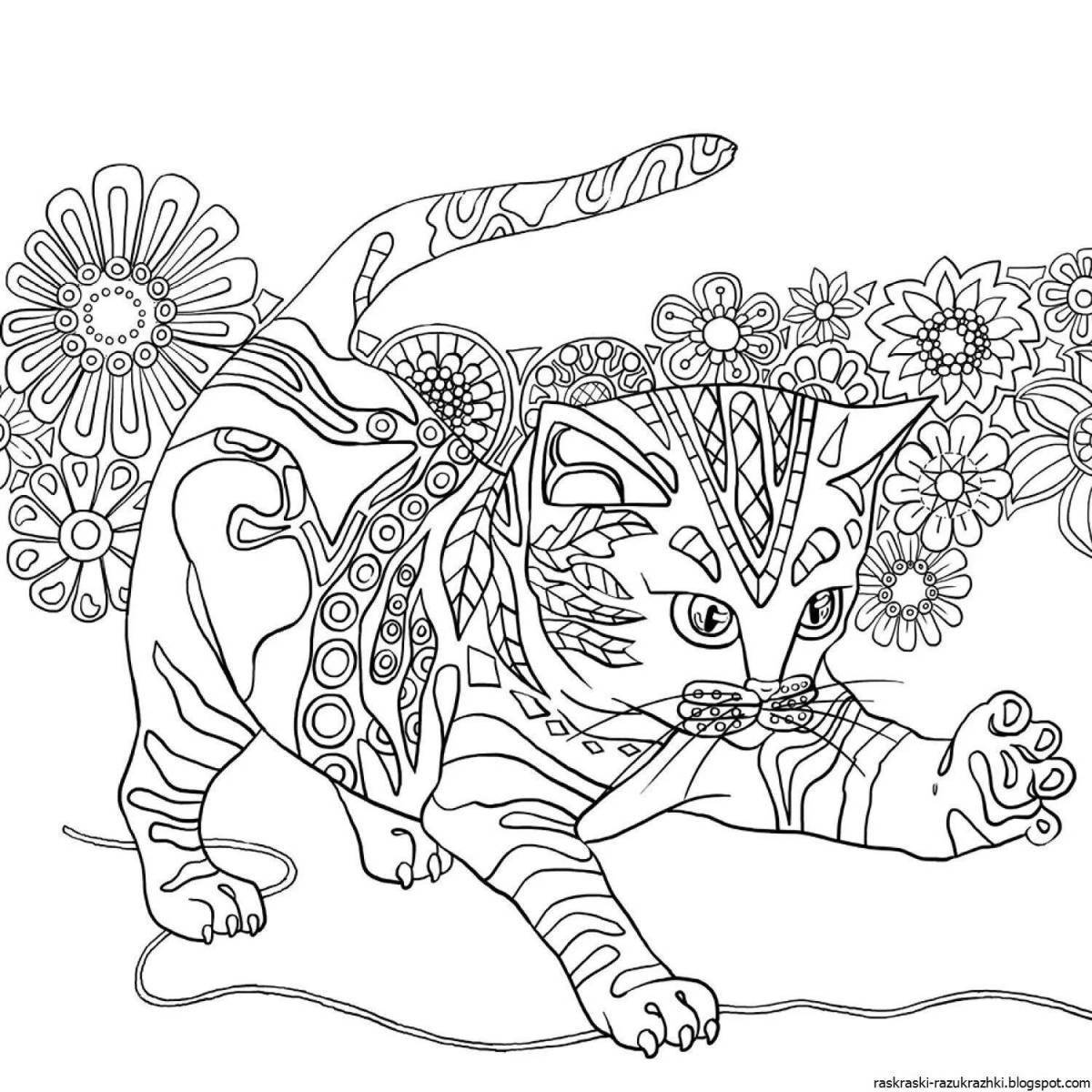 Creative anti-stress coloring book for 7-8 year olds
